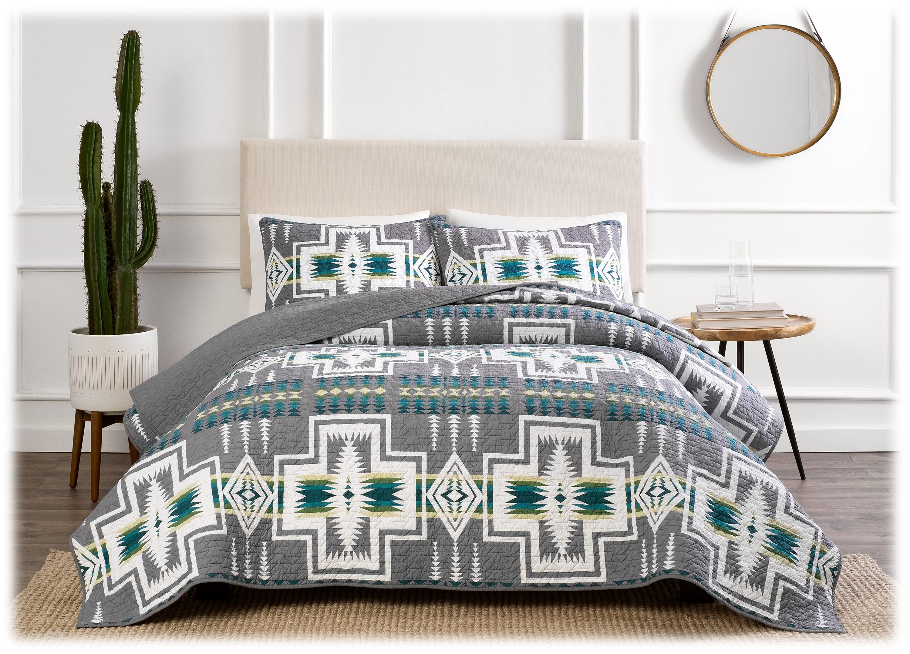 Pendleton Harding Bedding Collection Coverlet Set - Grey - Twin