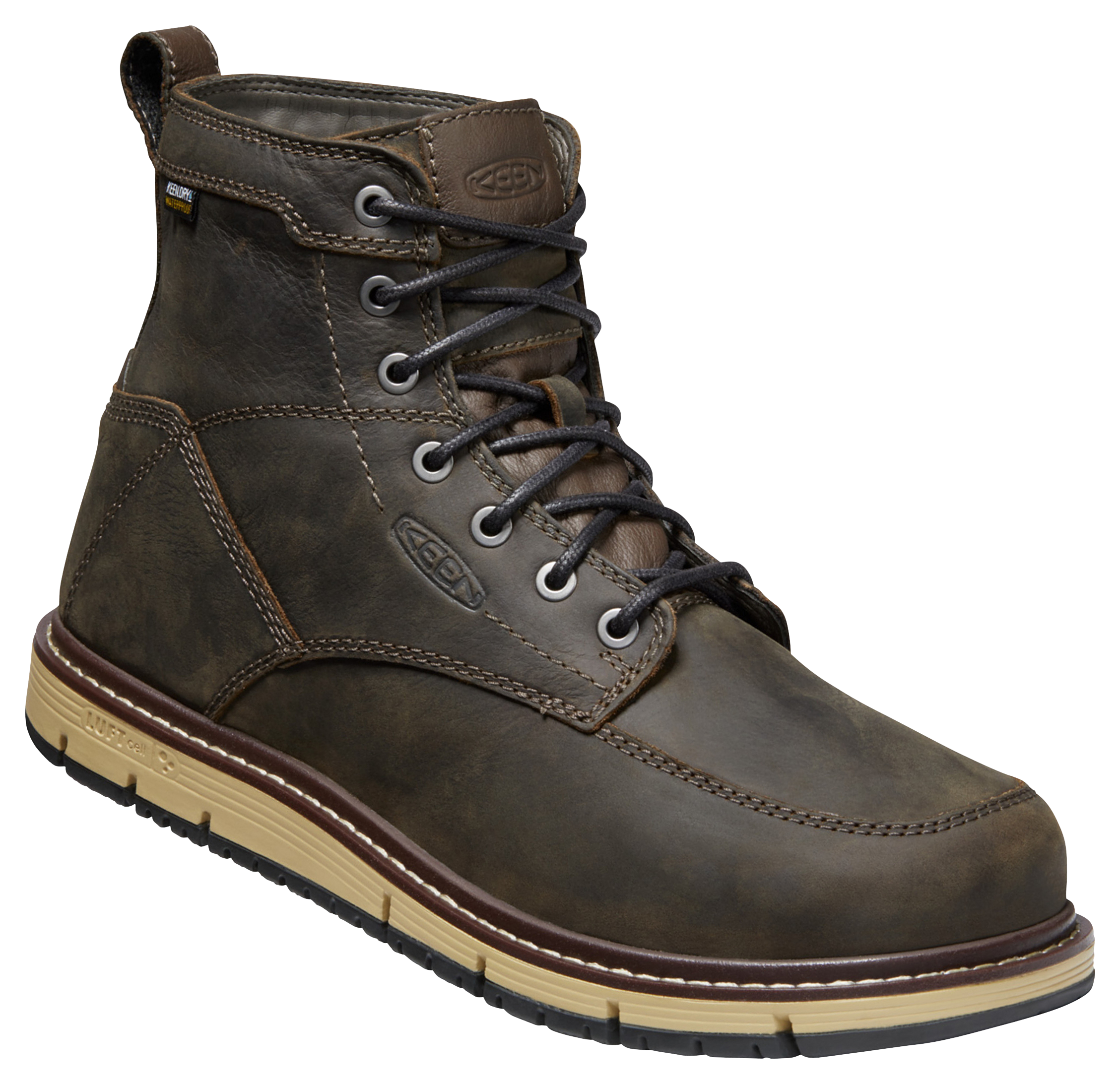 Image of KEEN Utility San Jose 6' Waterproof Soft-Toe Work Boots for Men - Cascade Brown/Black - 10M