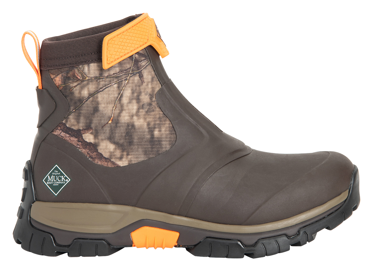 Image of The Original Muck Boot Company Apex Mid Zip Rubber Boots for Men - Brown/Mossy Oak Break-Up Country - 7M