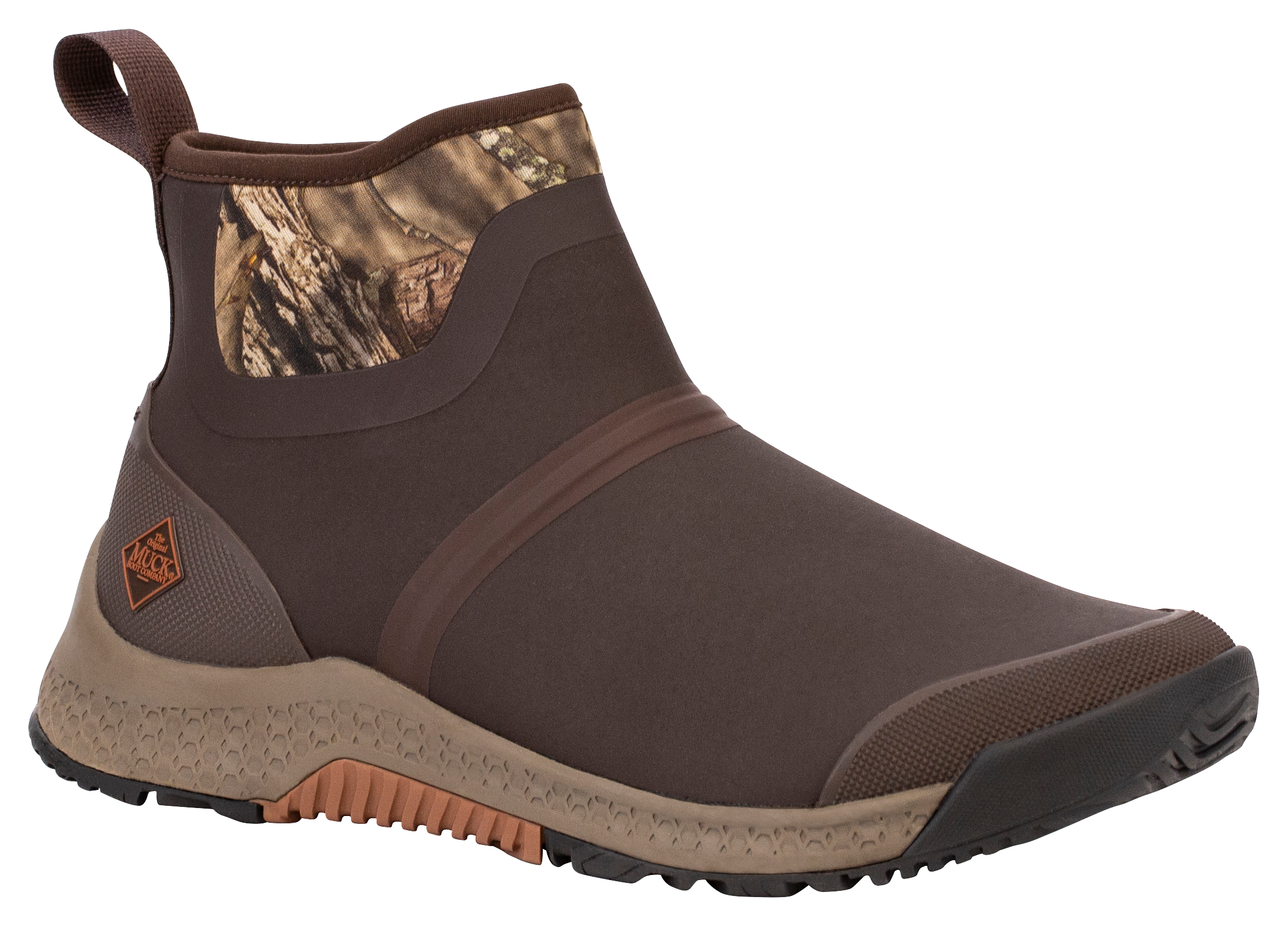 Image of The Original Muck Boot Company Outscape Chelsea Ankle Boots for Men - Brown/Mossy Oak Break Up Country - 10.5M