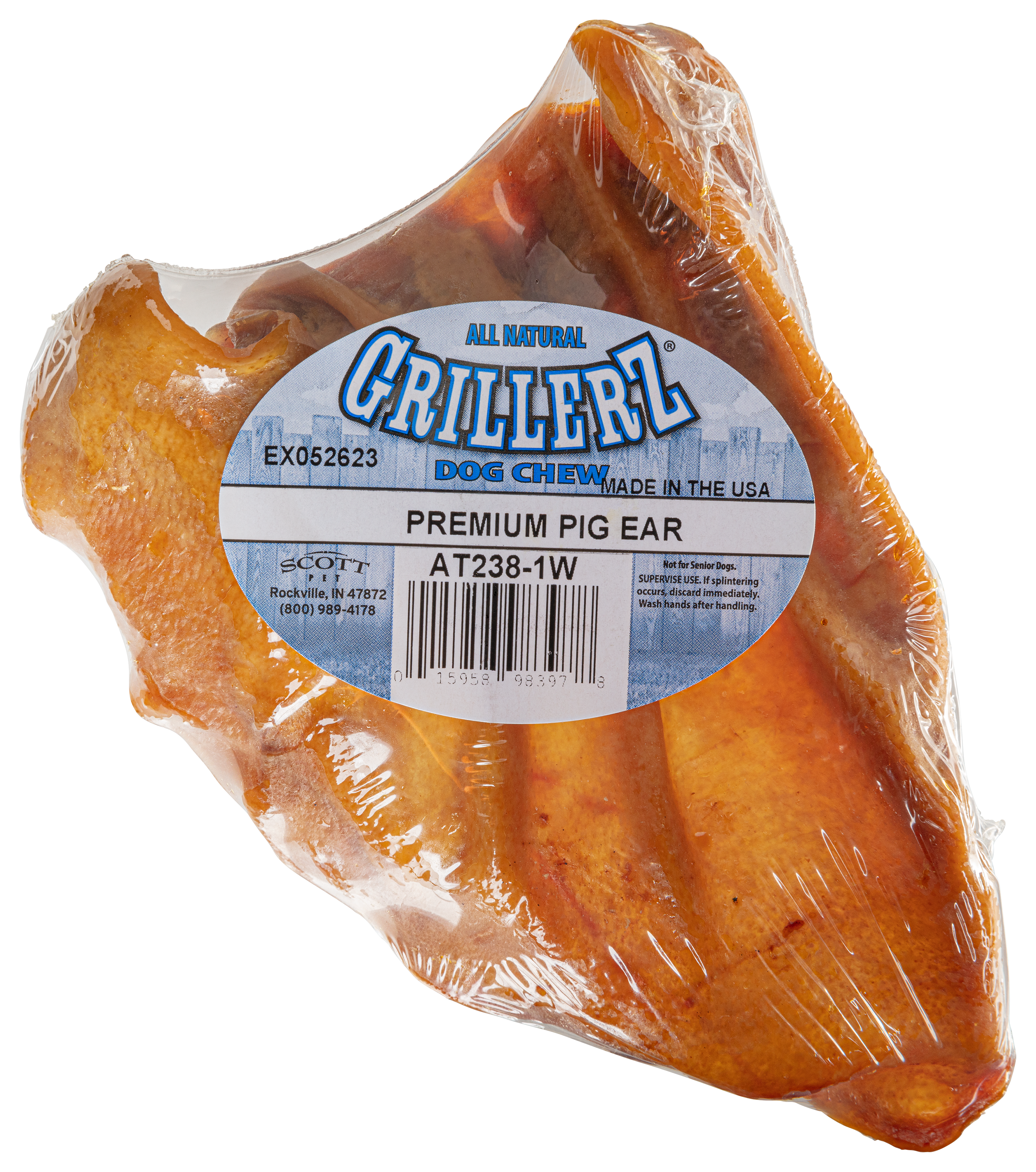 Scott Pet Grillerz Smoked Pig Ear Dog Treat - Grillerz