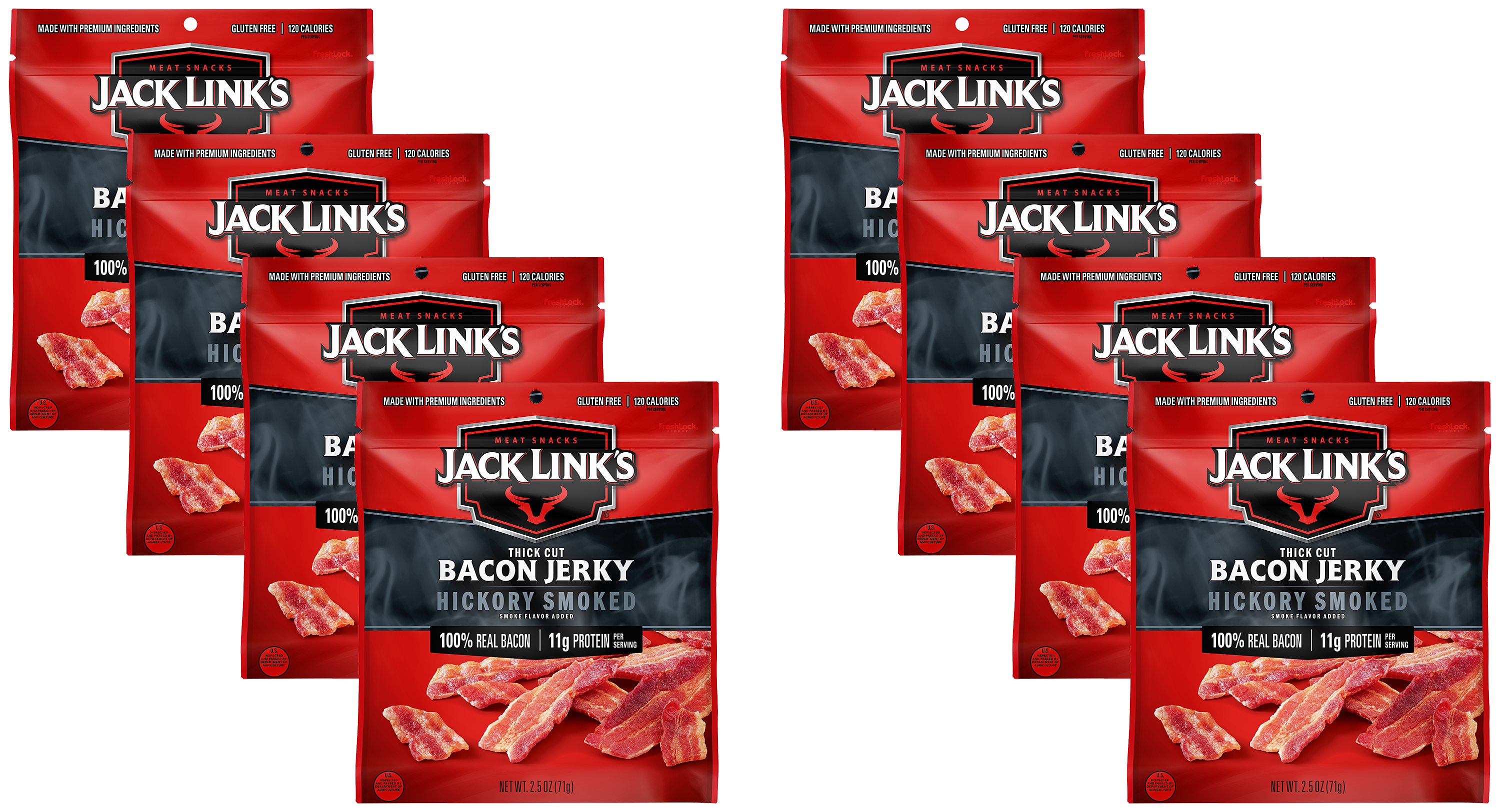 Jack Links Hickory Smoked Bacon Jerky - 2.5 oz./8-Pack
