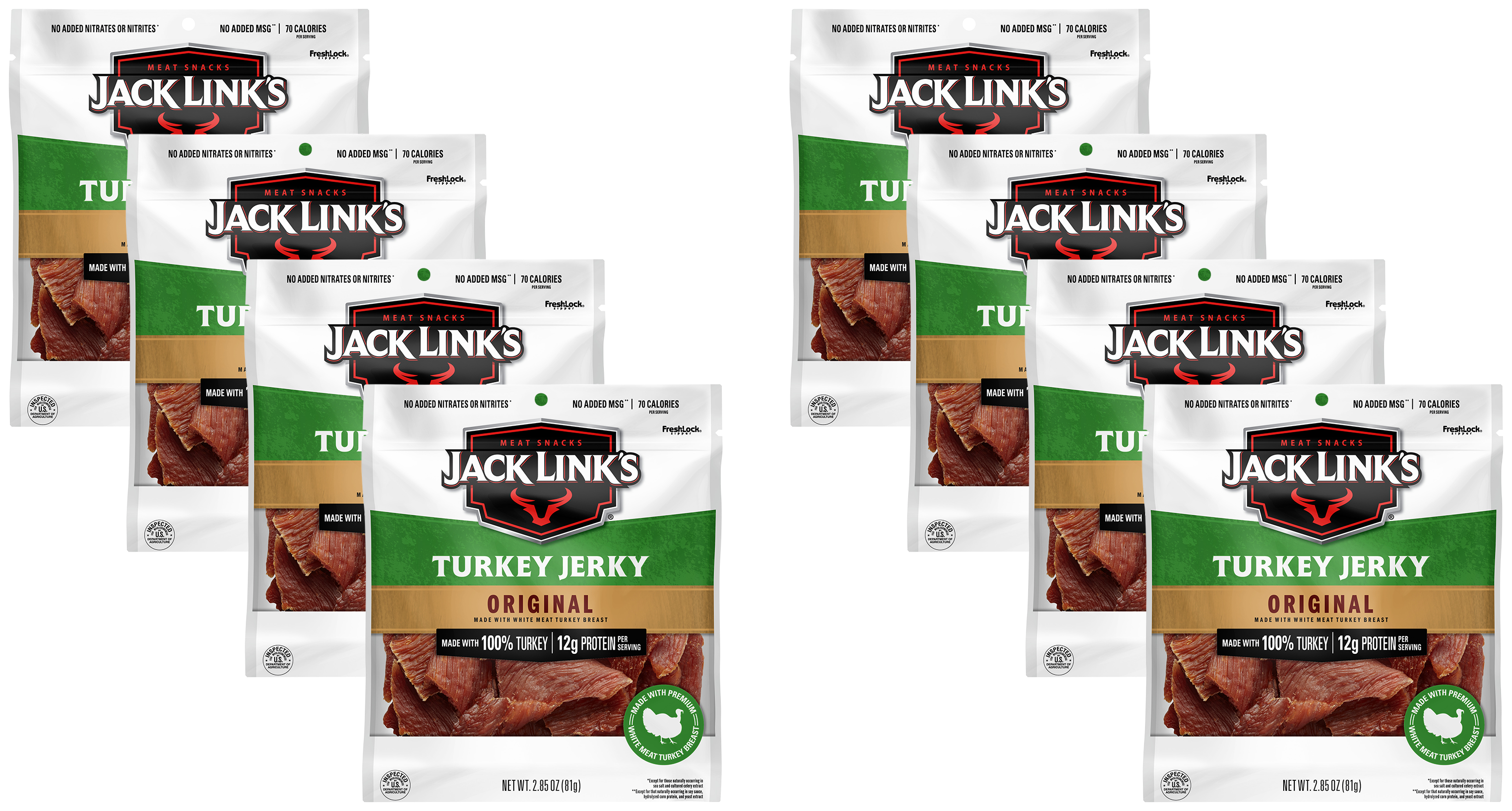 Jack Links Premium Cuts Original Turkey Jerky - 2.85 oz/8 Pack
