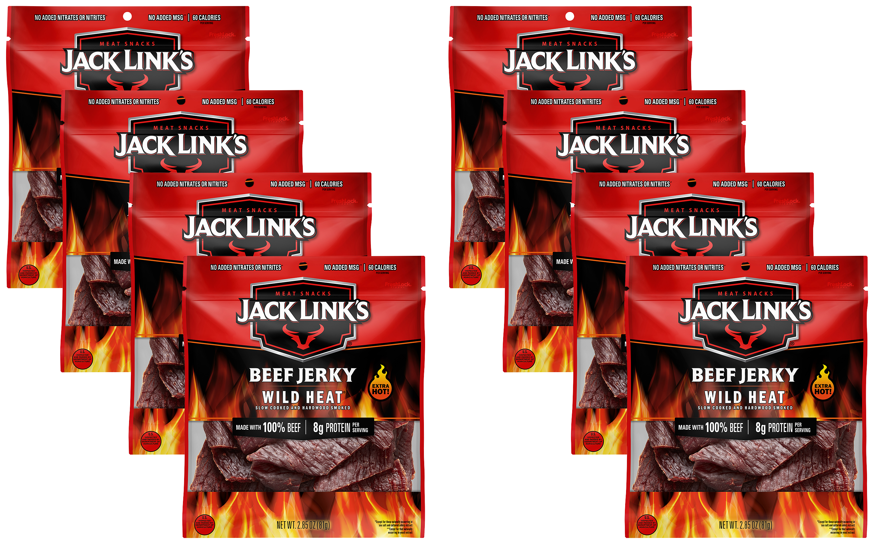 Jack Links Wild Heat Beef Jerky - 2.85 oz./8-Pack