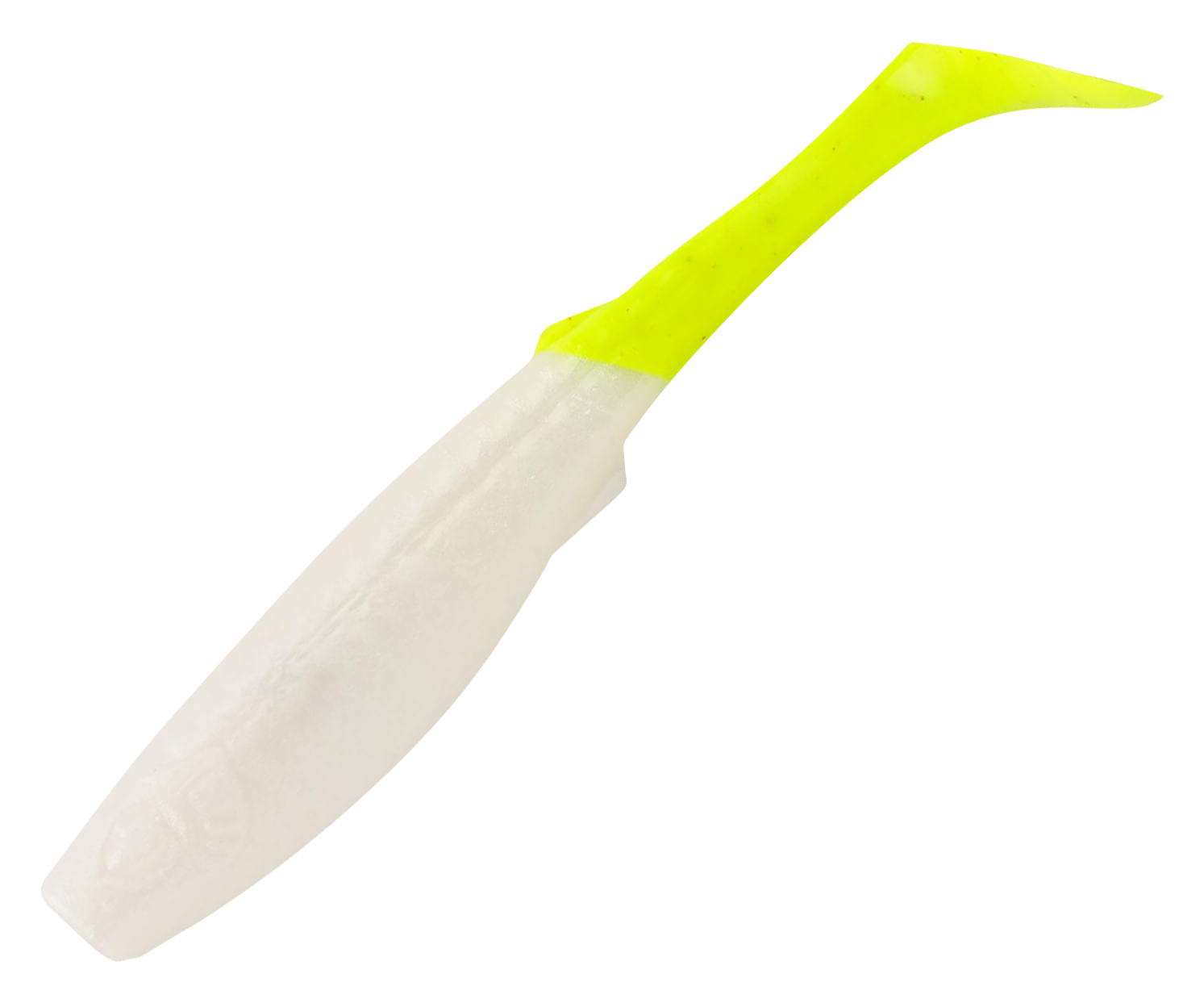 Image of Berkley Gulp! Paddleshad - 3″ - Pearl White/Chartreuse