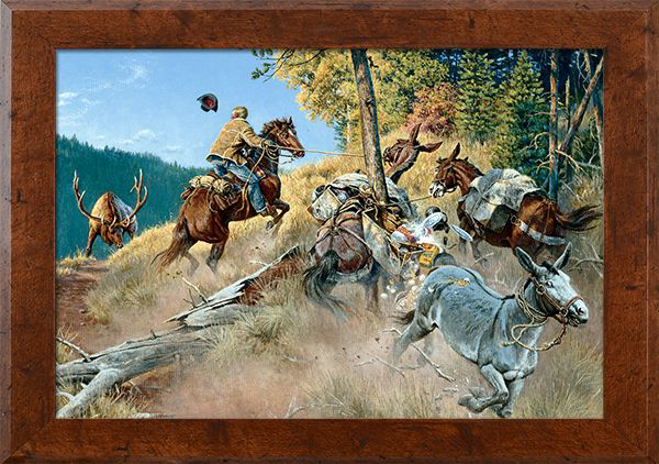 Image of Rocky Mountain Publishing Elk Omelette Canvas Gicle by Clark Kelley Price - 12″H x 15″W x 2″D