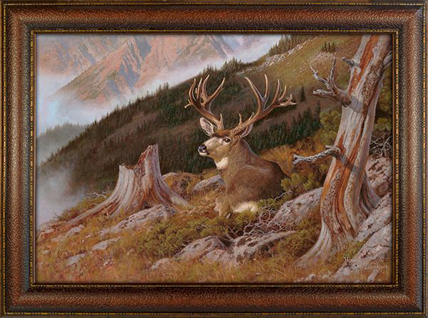 Image of Rocky Mountain Publishing Bed With A View Canvas Gicle by Hayden Lambson - 12″ x 15″ x 2″