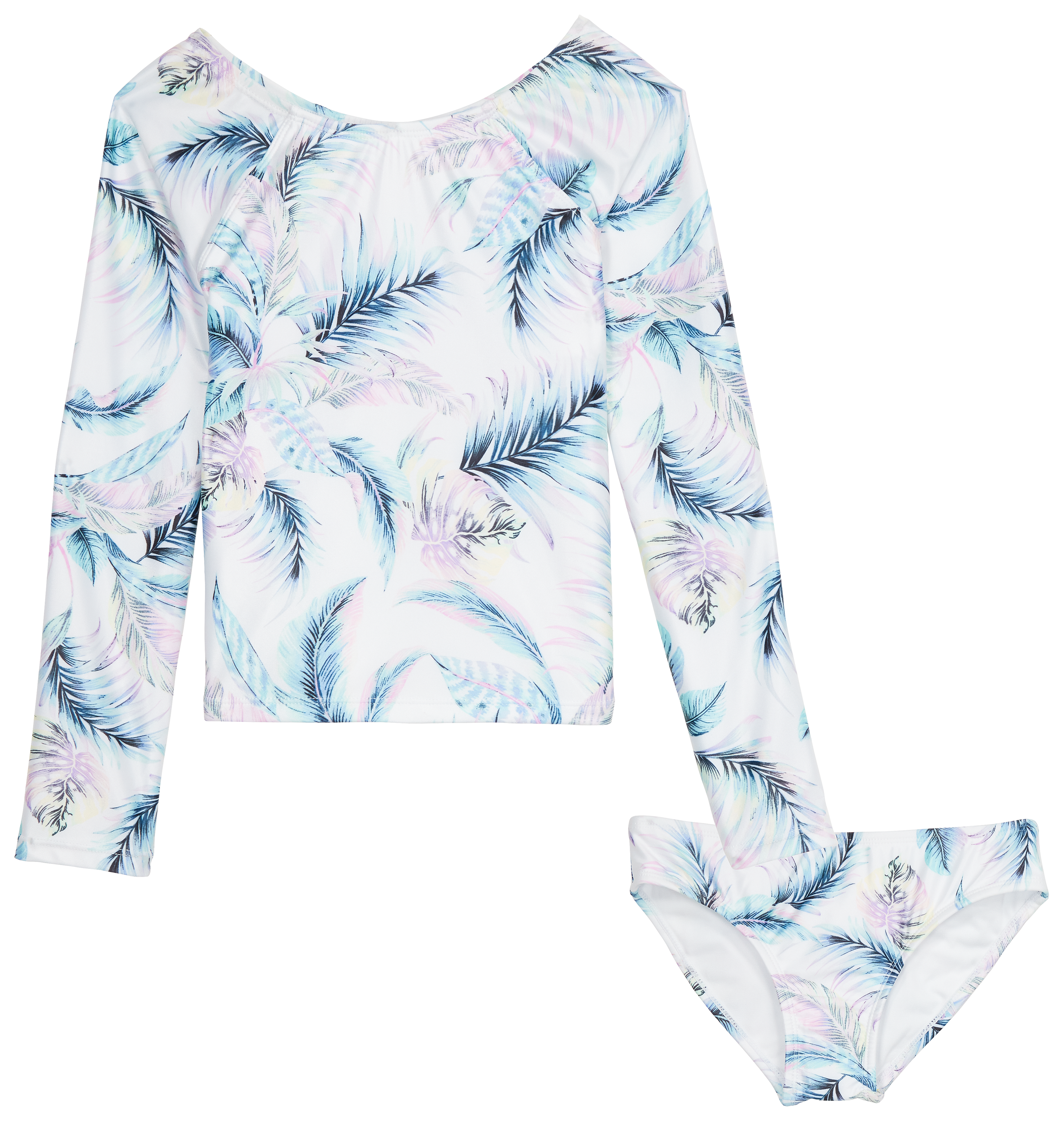 Raisins Honey Rasher Long-Sleeve Swim Set for Girls - White - 14