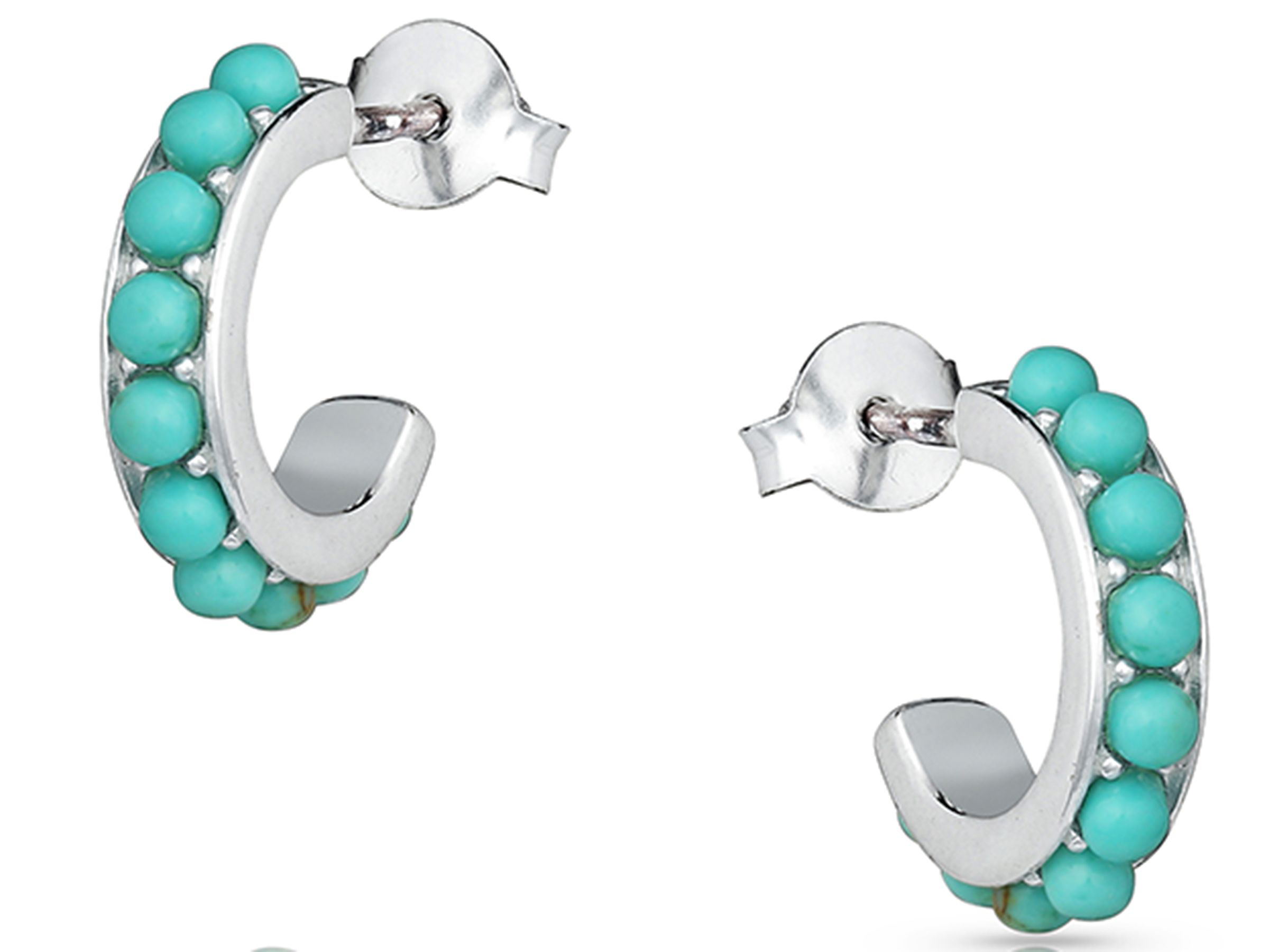 Montana Silversmiths Studded In Turquoise Mini Hoop Earrings