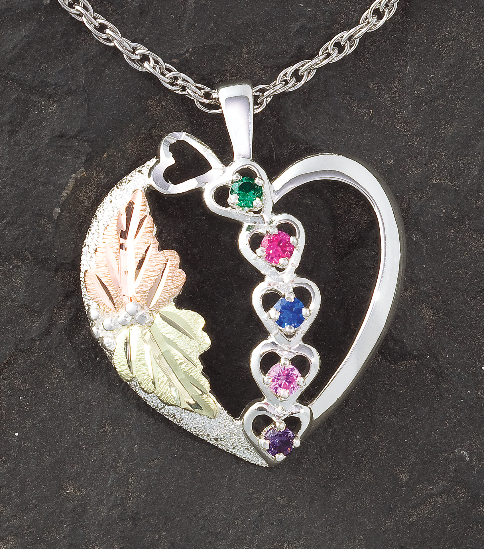 Landstroms Customized Heart Necklace - Five Stones