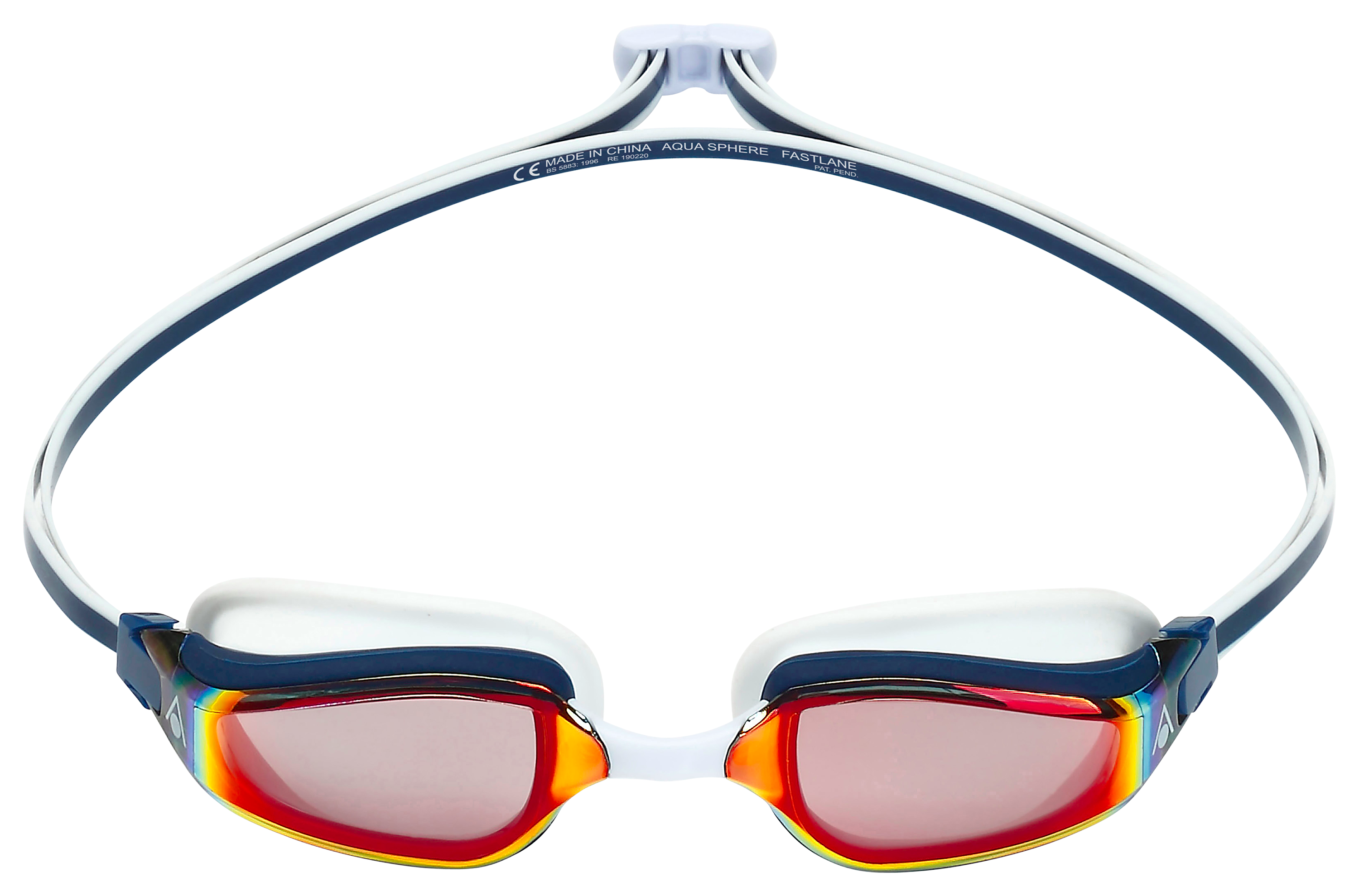 AquaSphere Fastlane Competitive Swim Goggles - Navy/Red