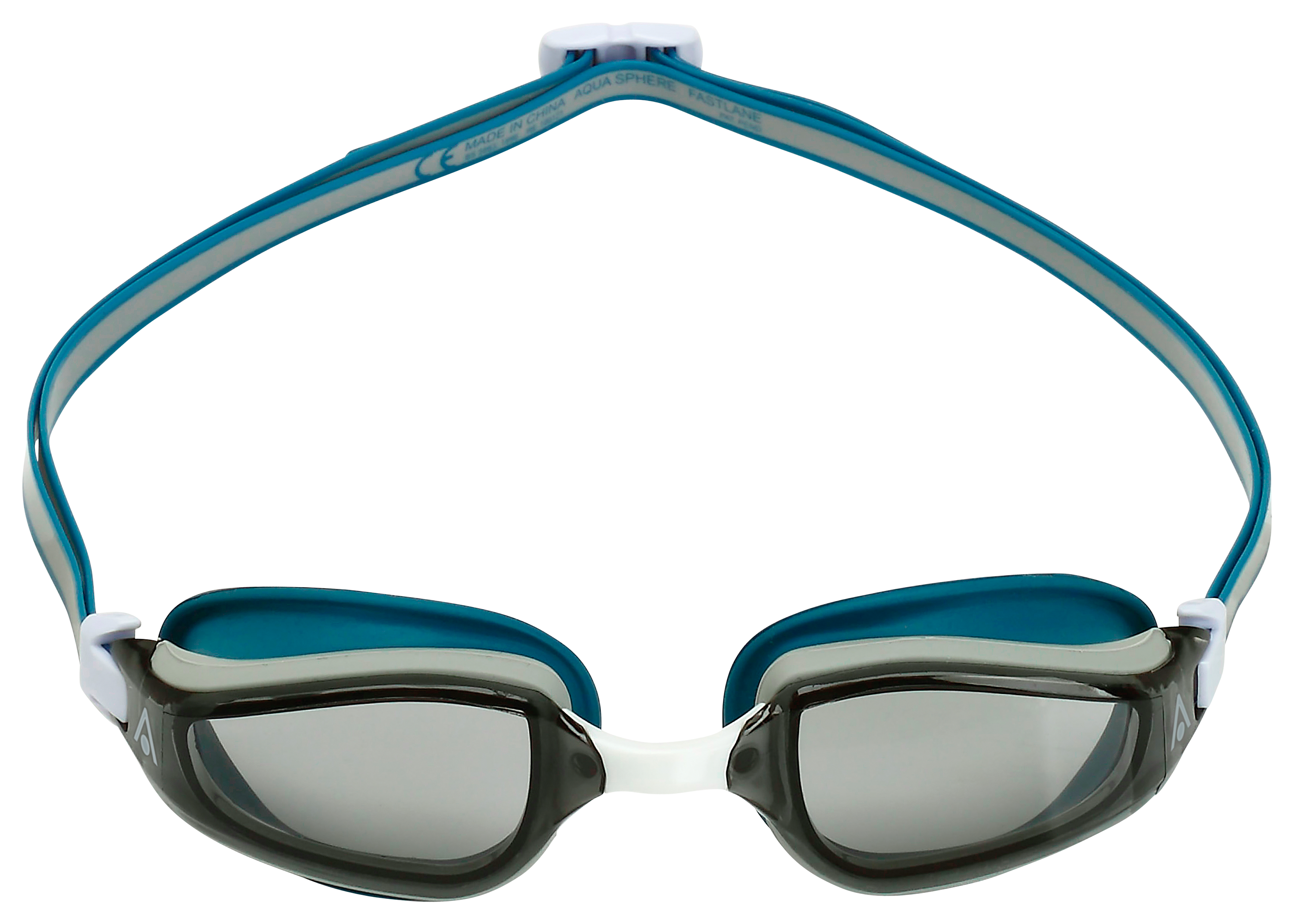 AquaSphere Fastlane Competitive Swim Goggles - Petrol/Smoke