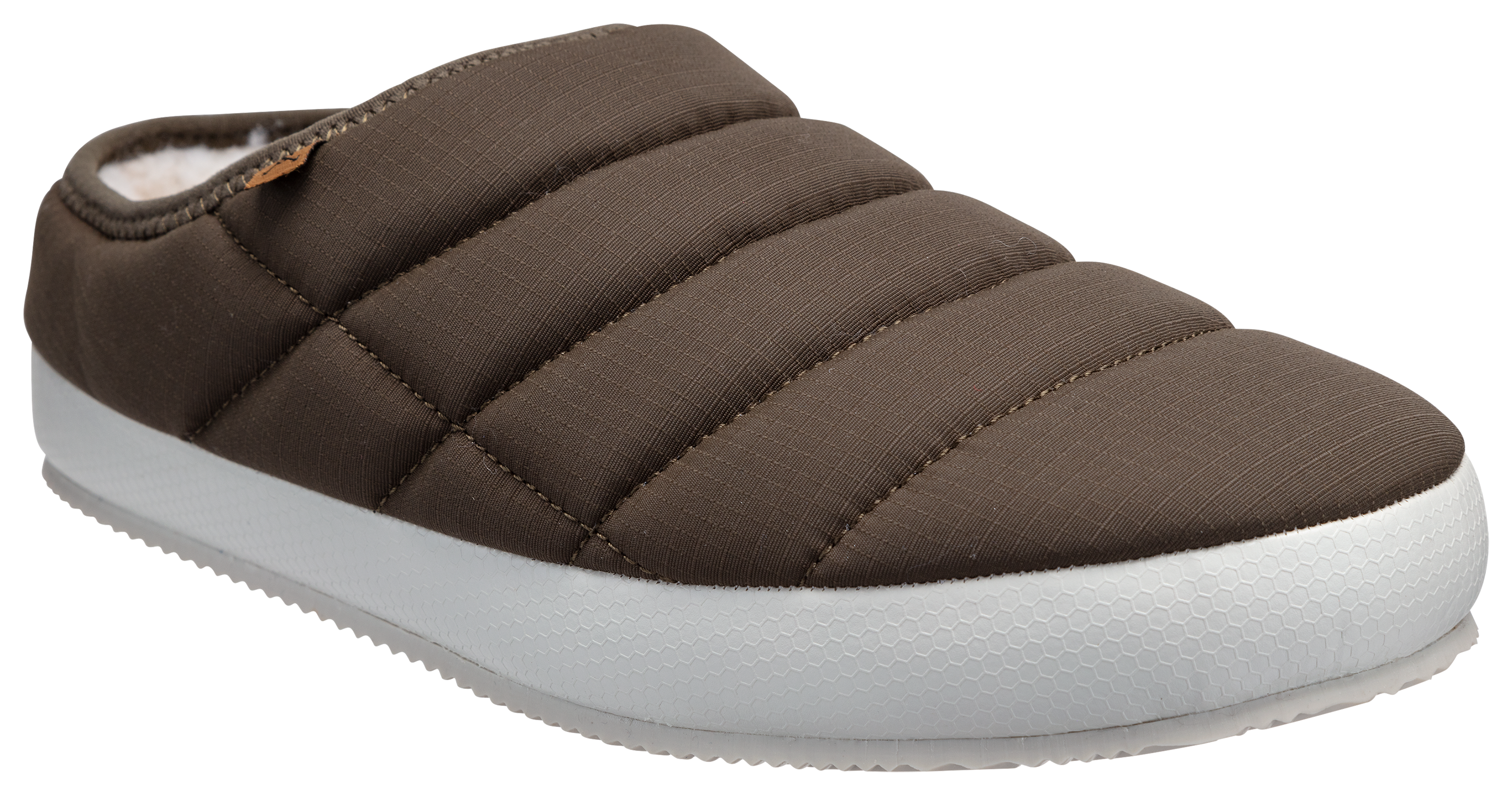 Dakota Fleece Puffer Slippers for Men - Taupe - 10M