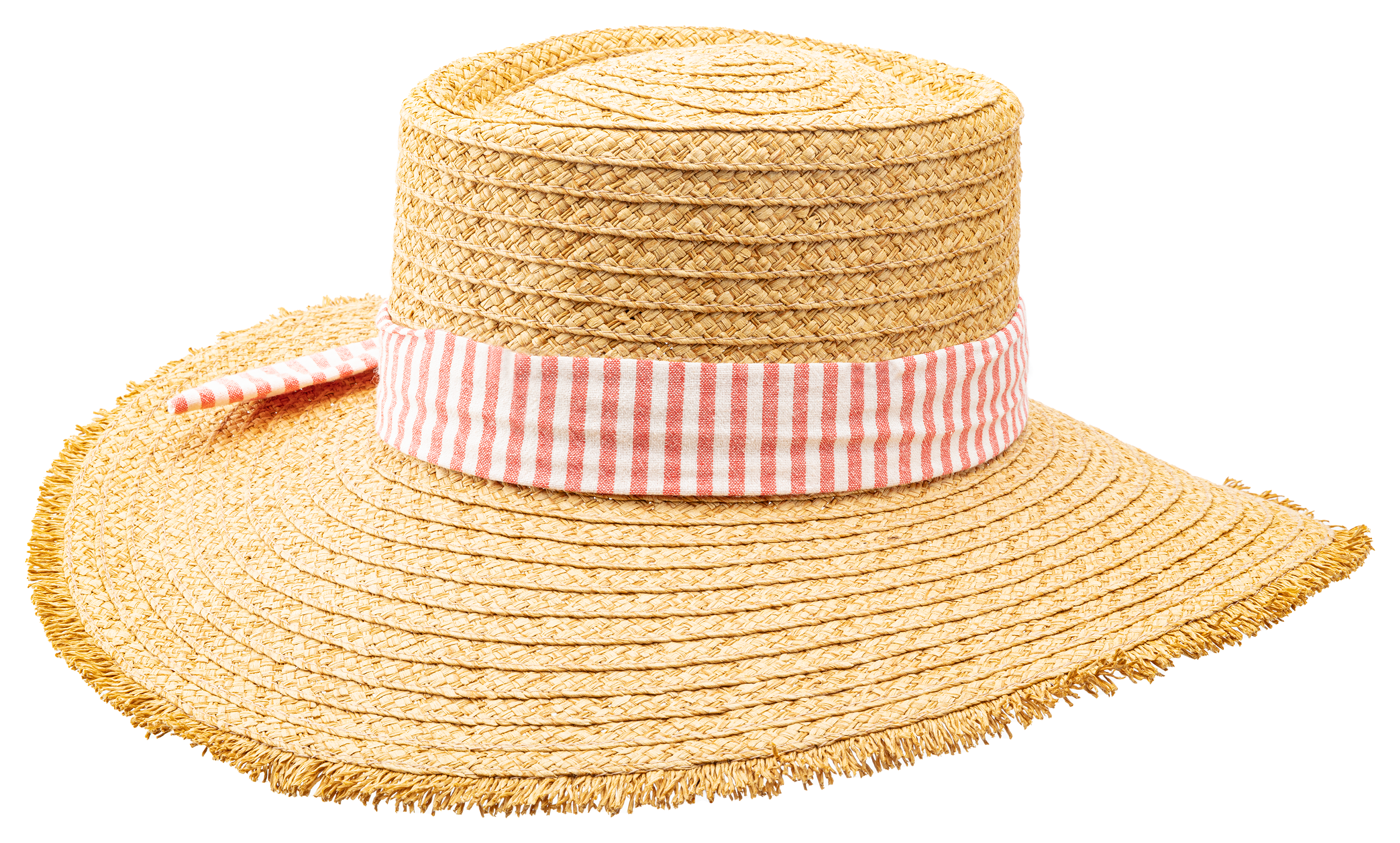 Dorfman Pacific Striped Ribbon Gambler Hat for Ladies - Sand