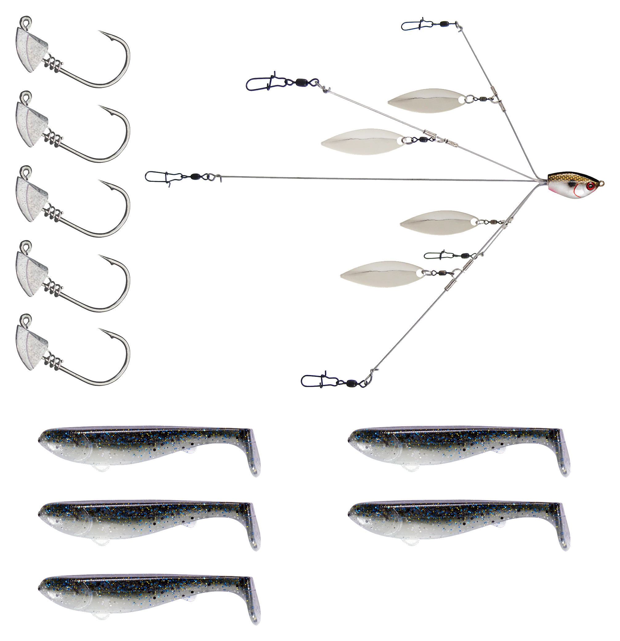 Image of YUM Flash Mob Junior Scottsboro Swimbait Kit - 3-1/2″ - Baby Bluegill