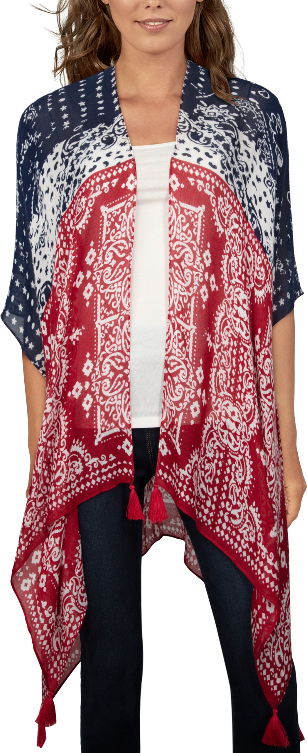 Quagga Patriotic Patchwork Ruana for Ladies