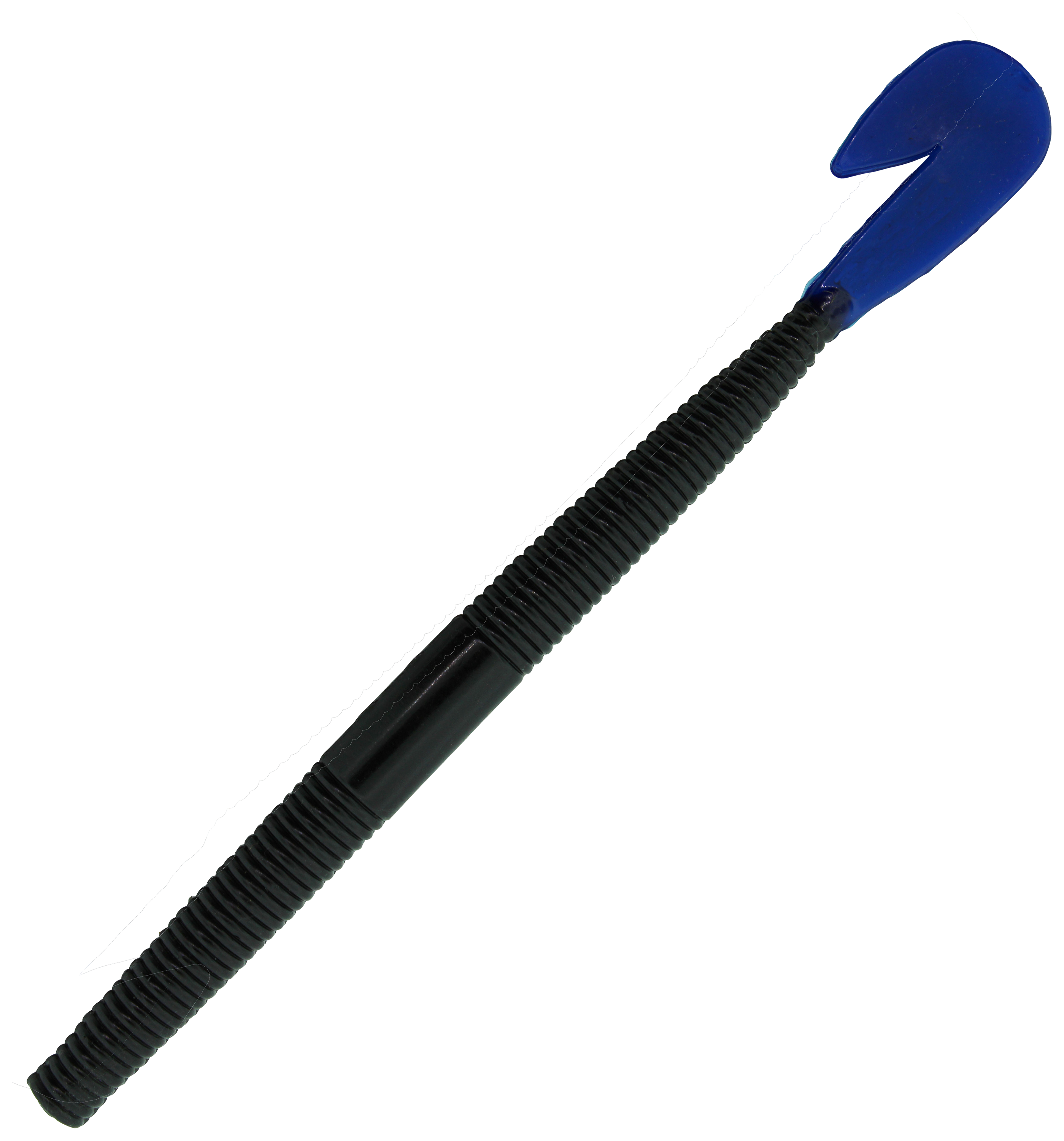 Bass Assassin Redneck Spinner Bait RSB Worm - Black Blue Tail