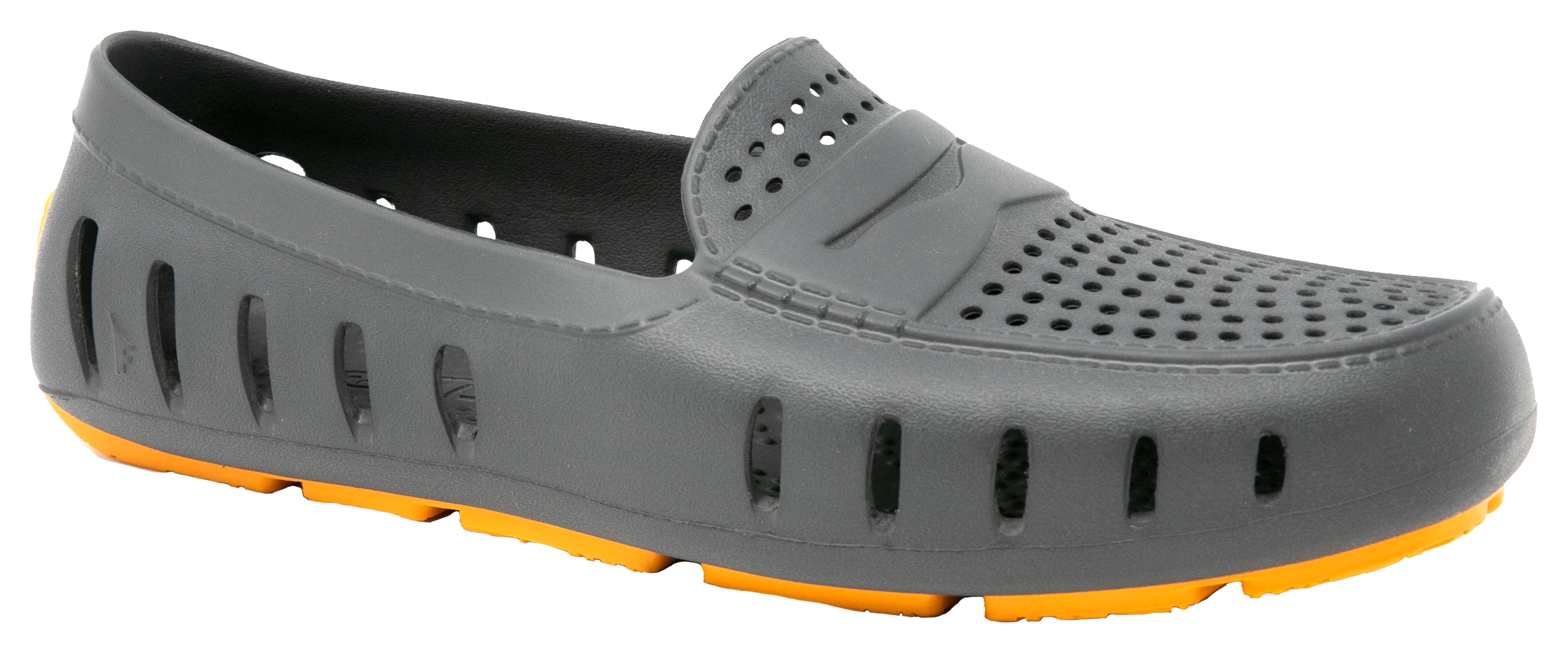 Floafers Country Club Driver Solid Slip-On Shoes for Men - Asphalt/Flame Or