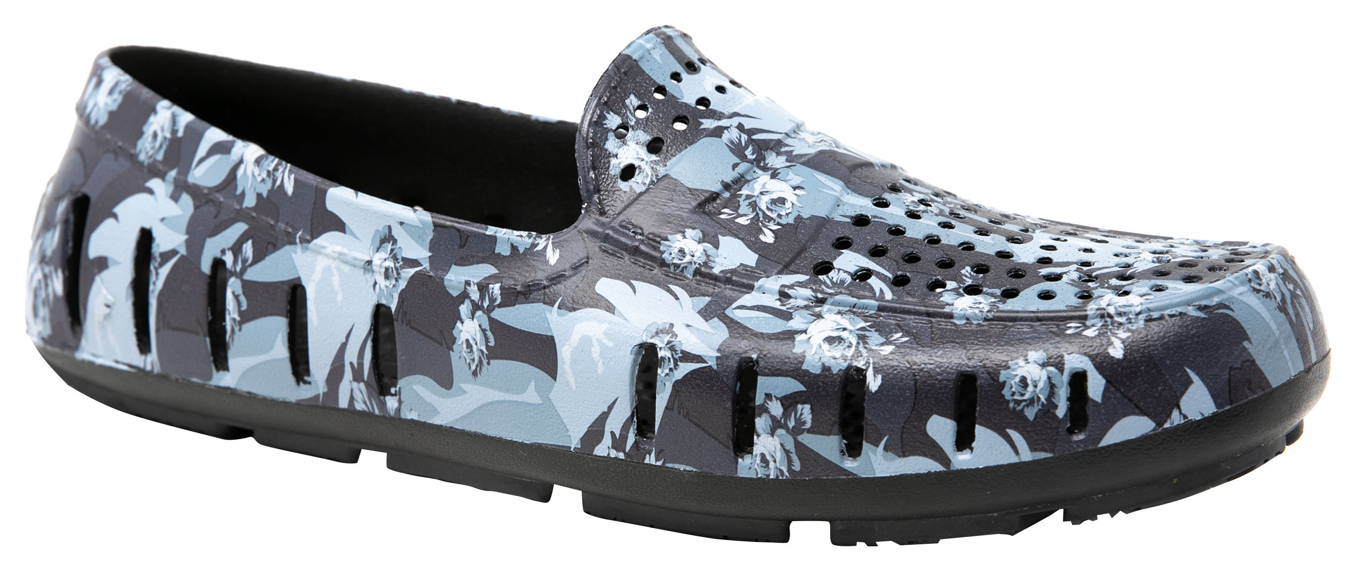Floafers Country Club Driver Patterns Slip-On Shoes for Men - Black Floral 