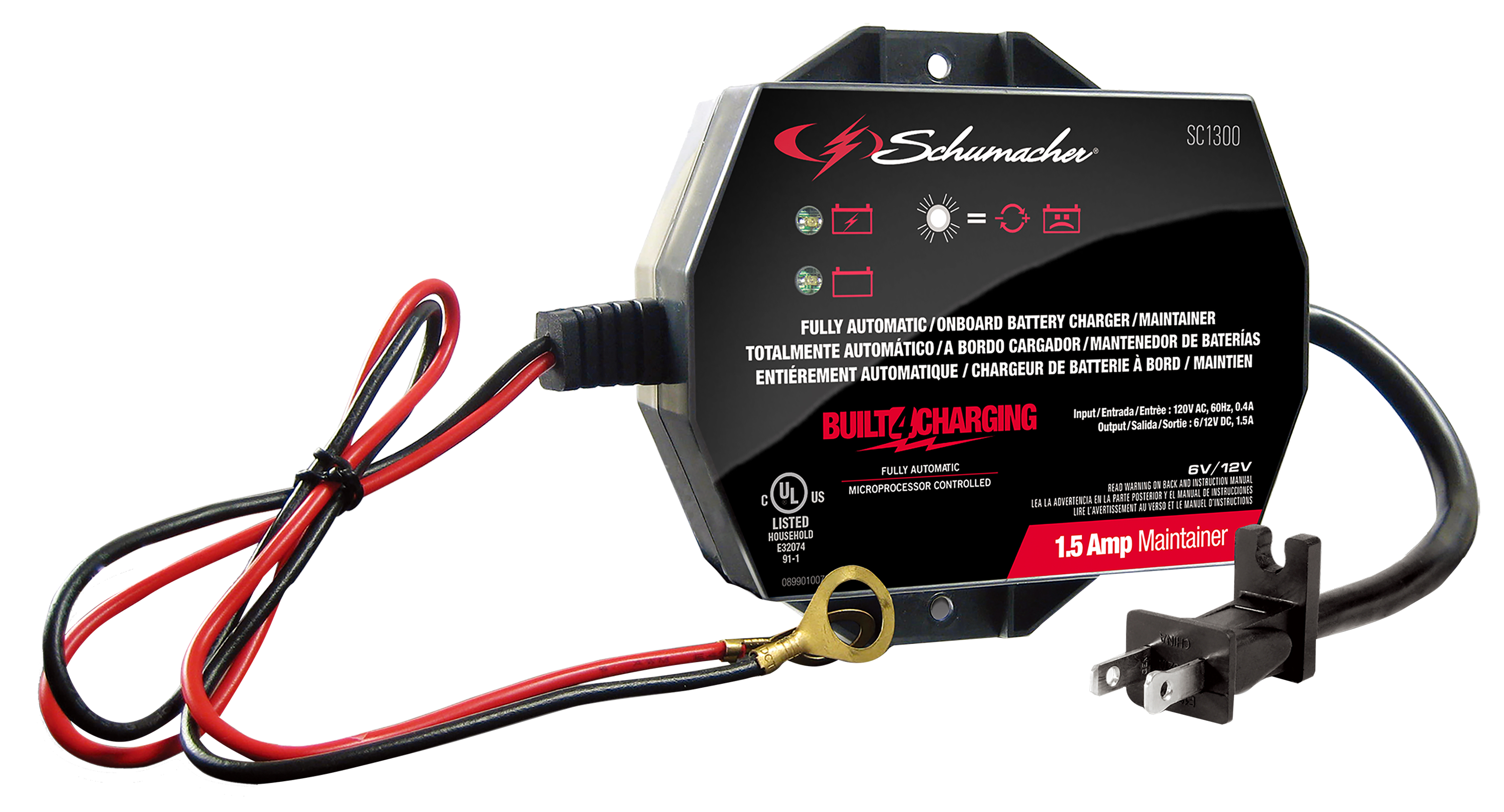 Schumacher 1.5A 6V/12V Fully Automatic Battery Charger and Maintainer