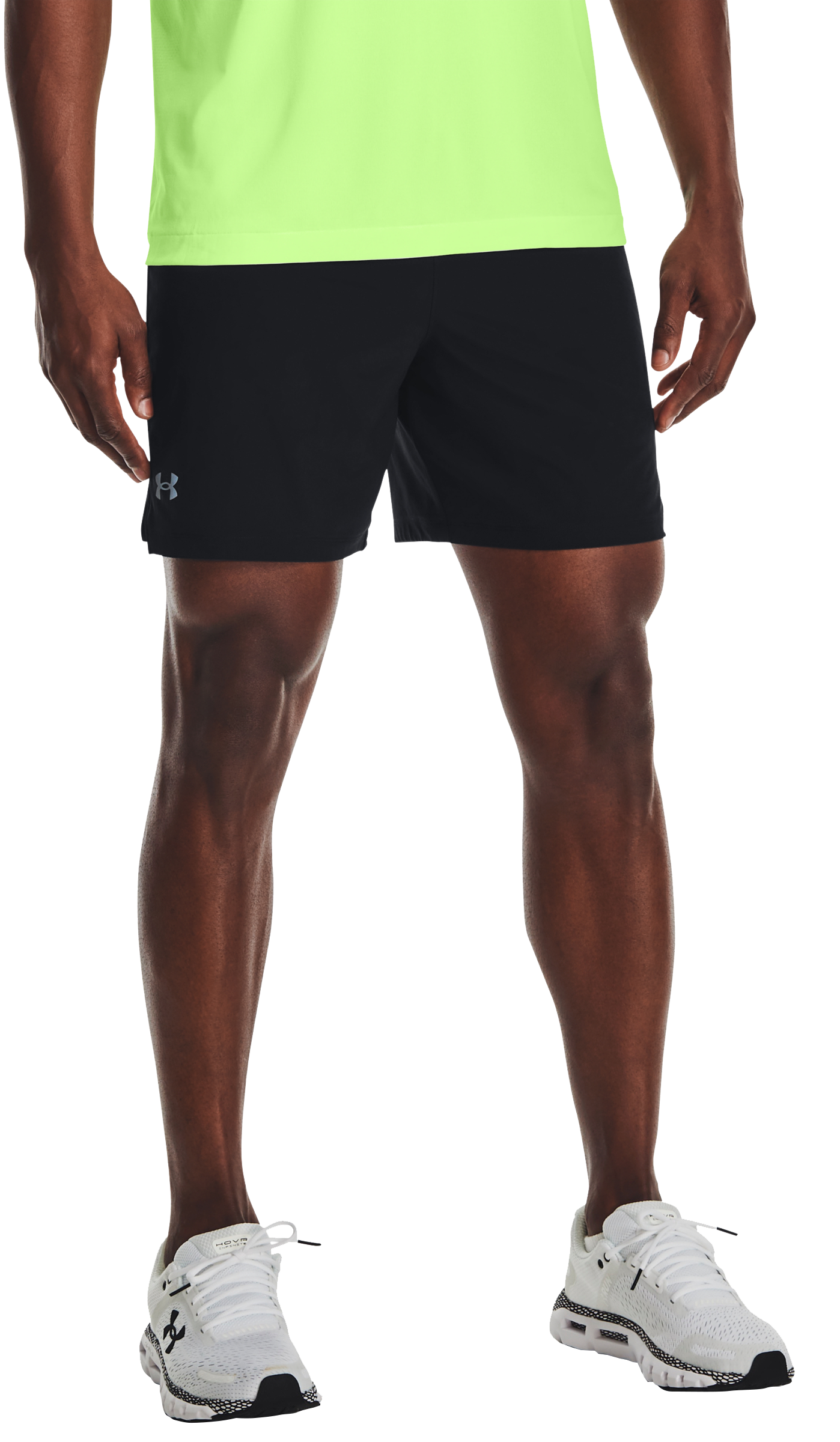 Image of Under Armour Speedpocket 7″ Shorts for Men - Black/Black/Reflective - S