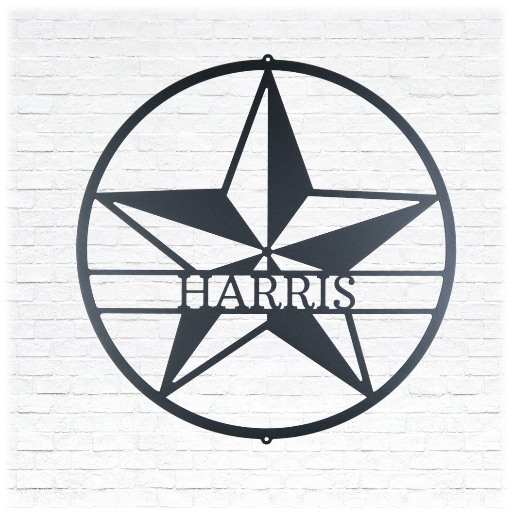 Metal Unlimited Star Monogram Personalized Steel Sign