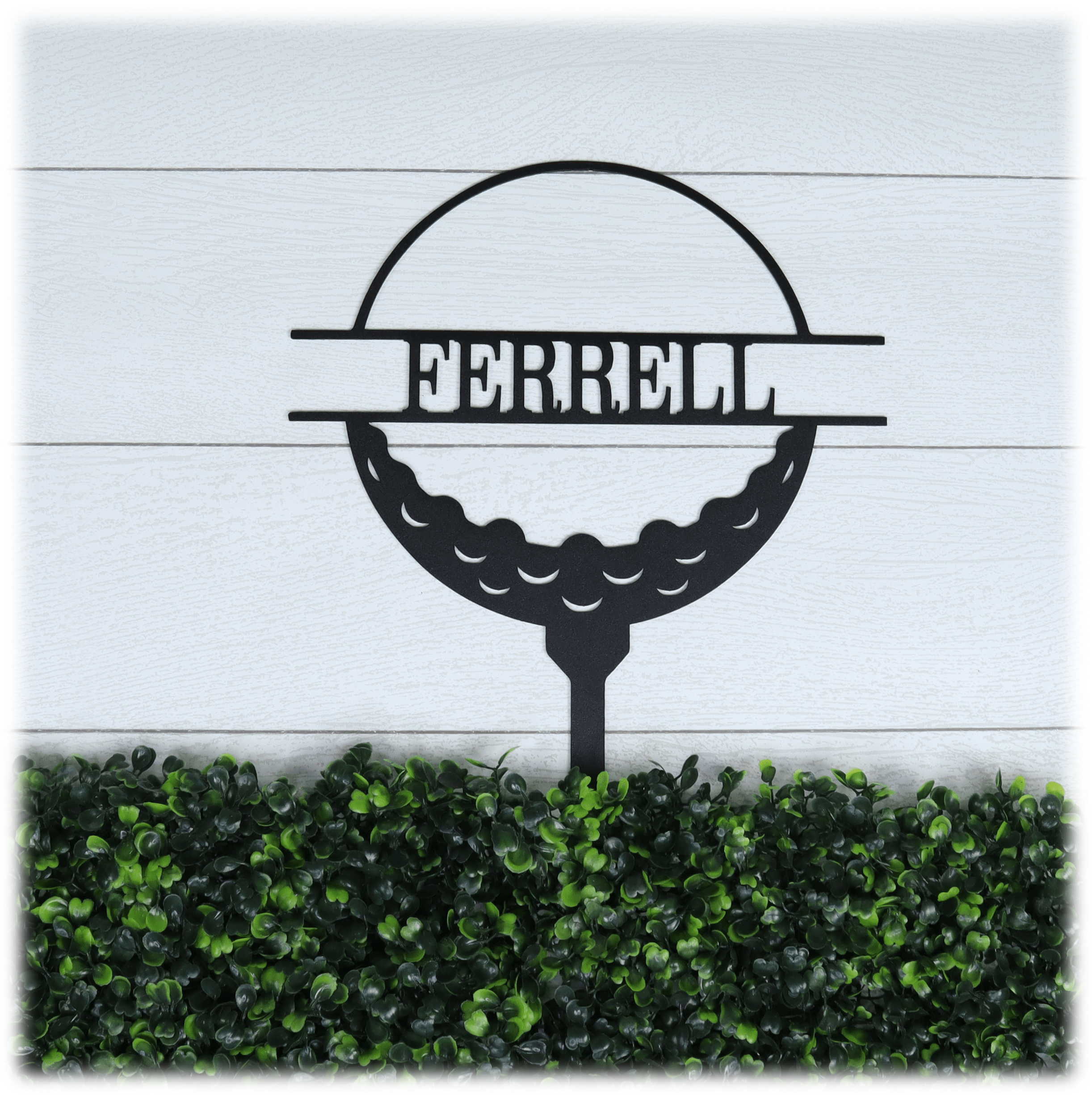 Metal Unlimited Golf Ball Monogram Stake Personalized Steel Sign