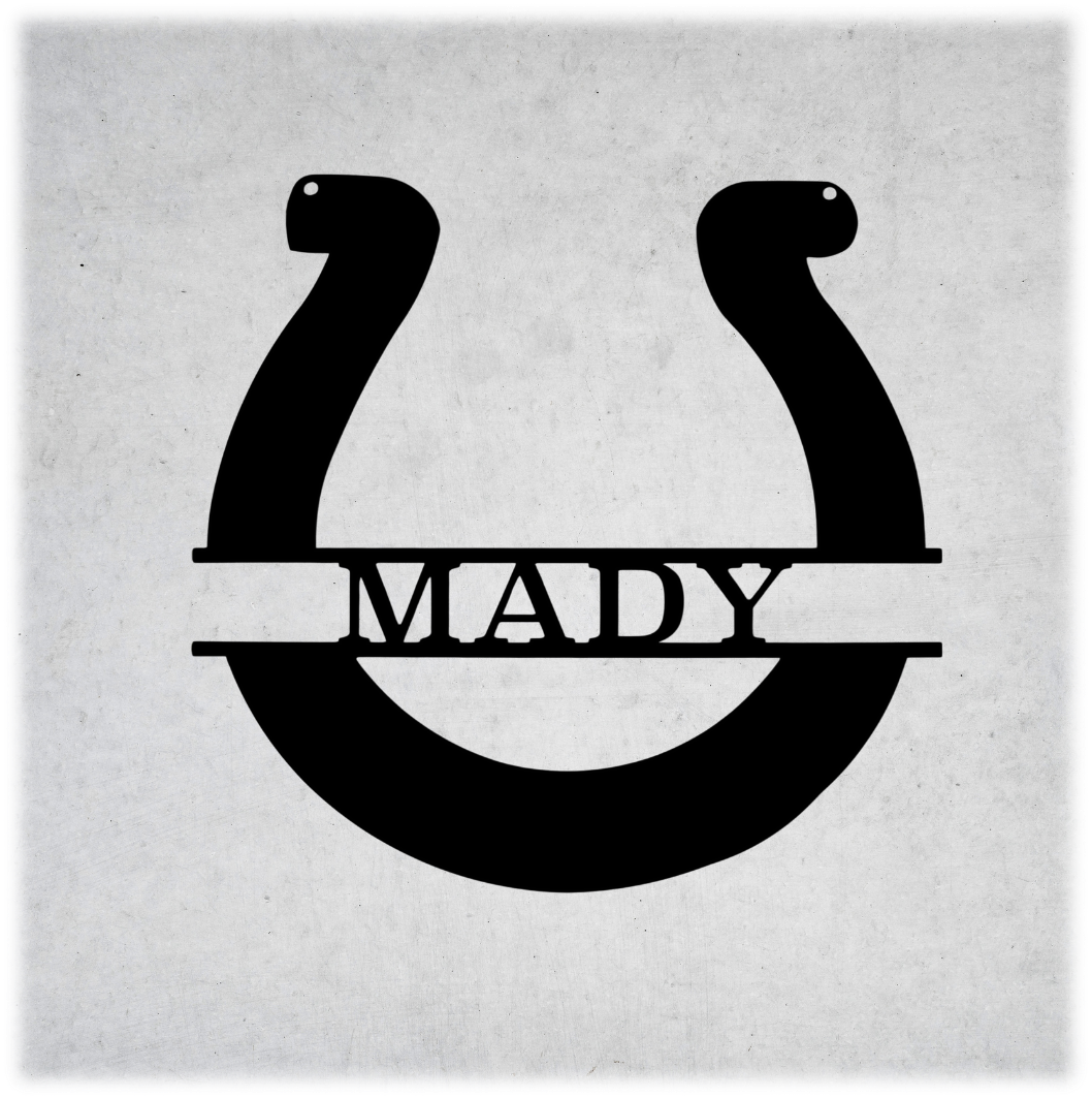 Metal Unlimited Simple Horseshoe Monogram Personalized Steel Sign