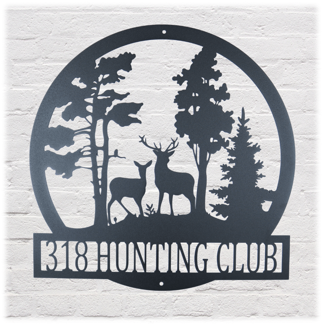 Metal Unlimited Deer in the Woods Personalized Steel Sign