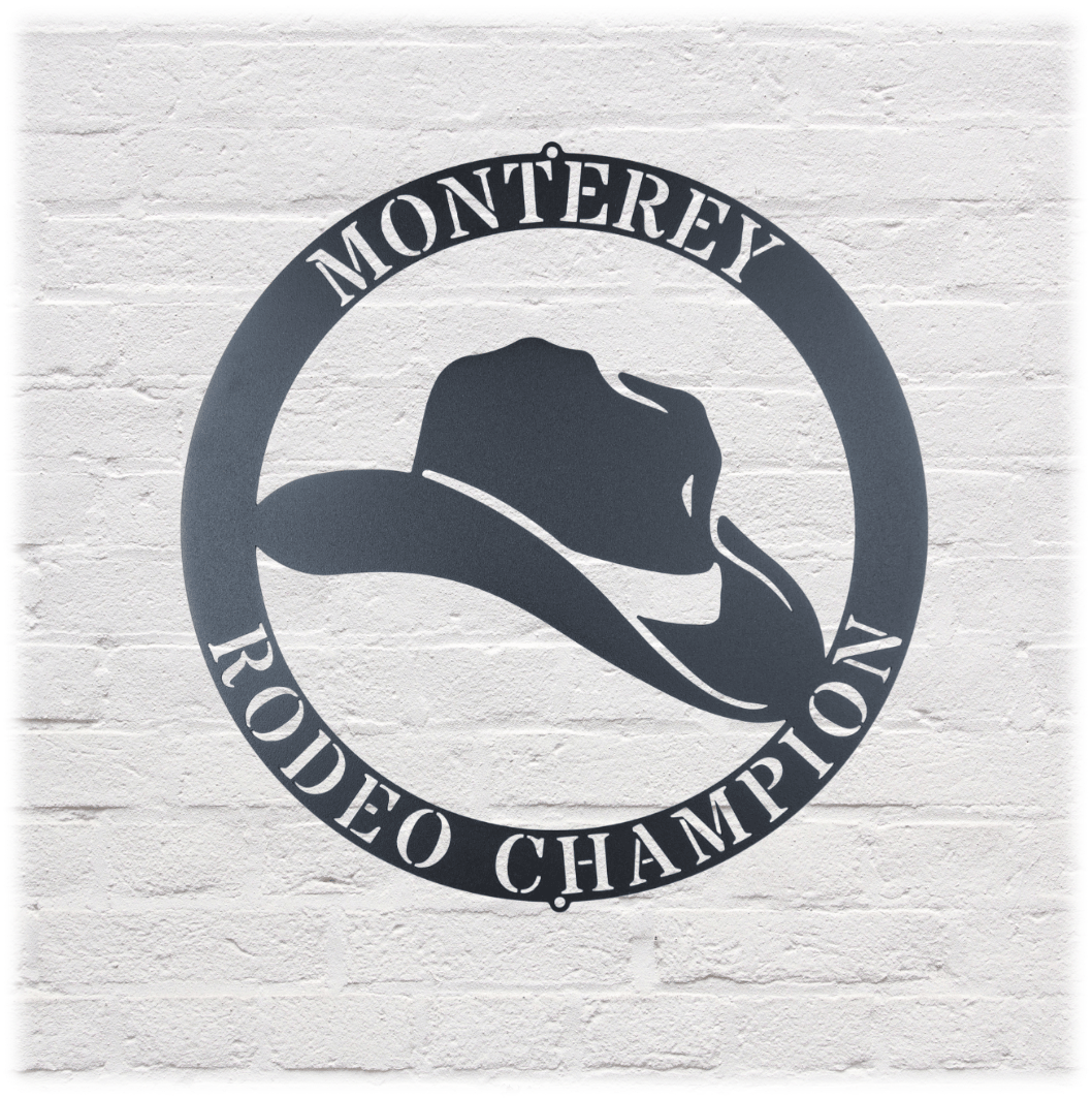 Metal Unlimited Cowboy Monogram Personalized Steel Sign