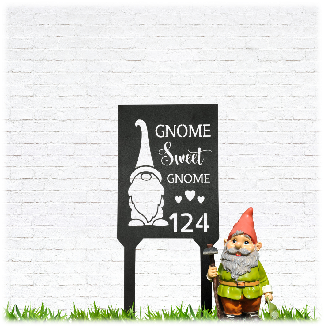 Metal Unlimited Gnome Home Steel Stake Sign