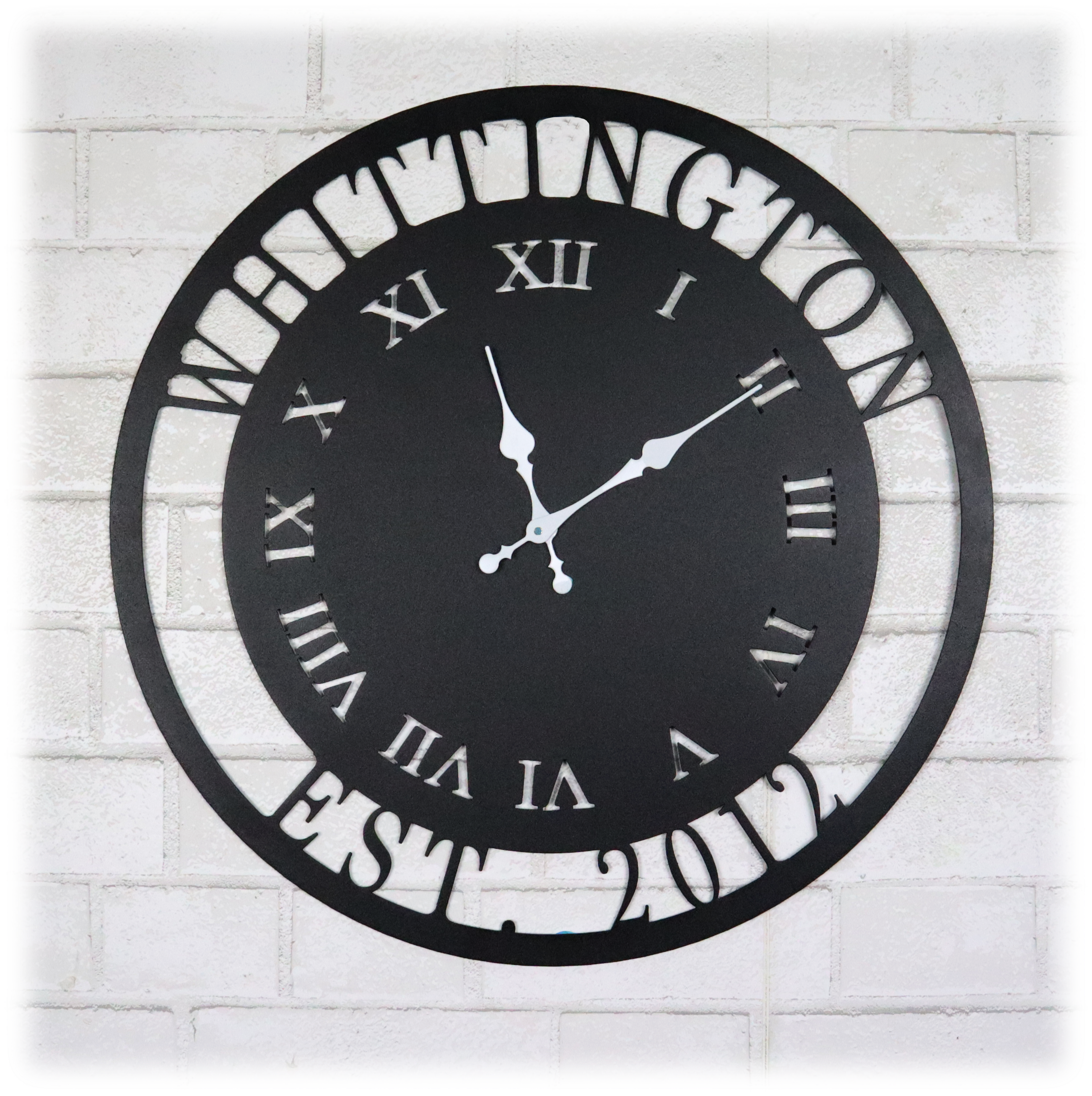 Metal Unlimited Roman Numeral Personalized Steel Clock