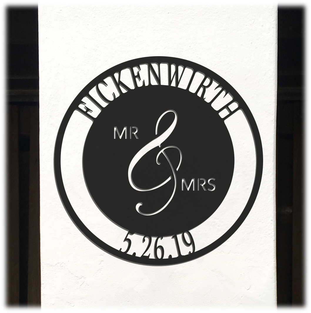 Metal Unlimited Mr. and Mrs. Personalized Steel Sign