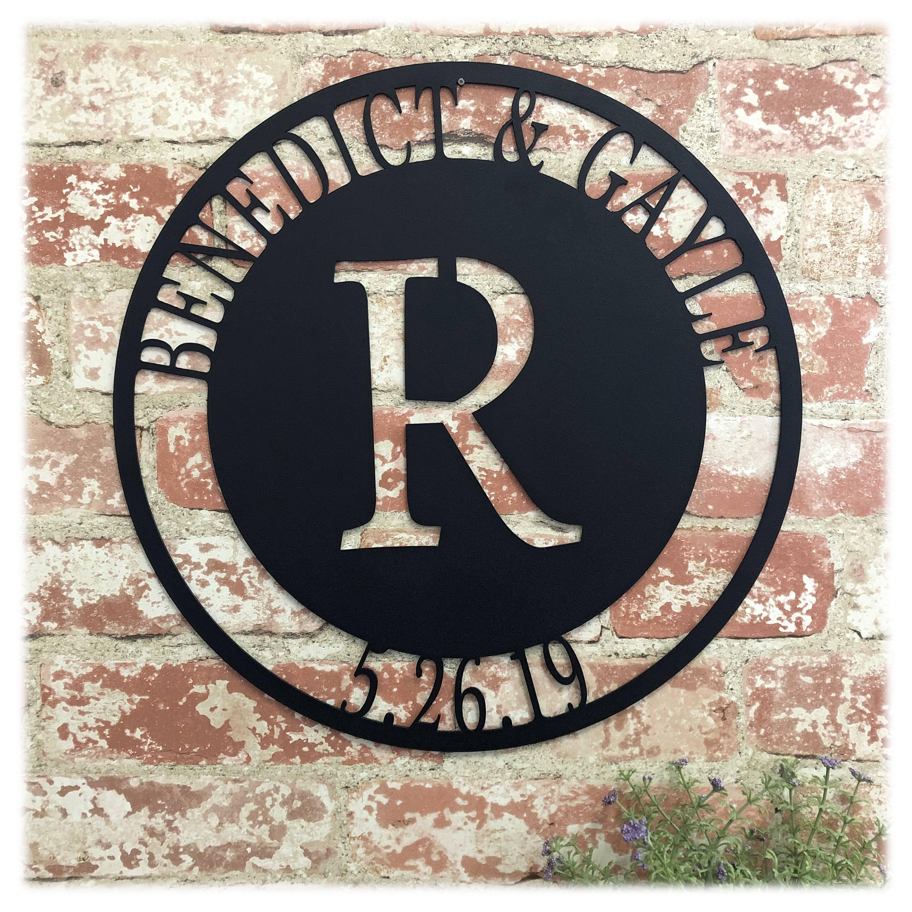 Metal Unlimited Initial Family Name Personalized Steel Sign
