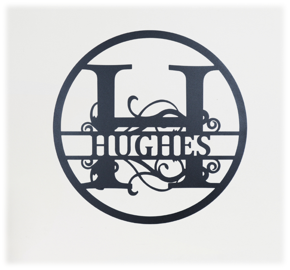 Metal Unlimited Split Circle Monogram Personalized Sign