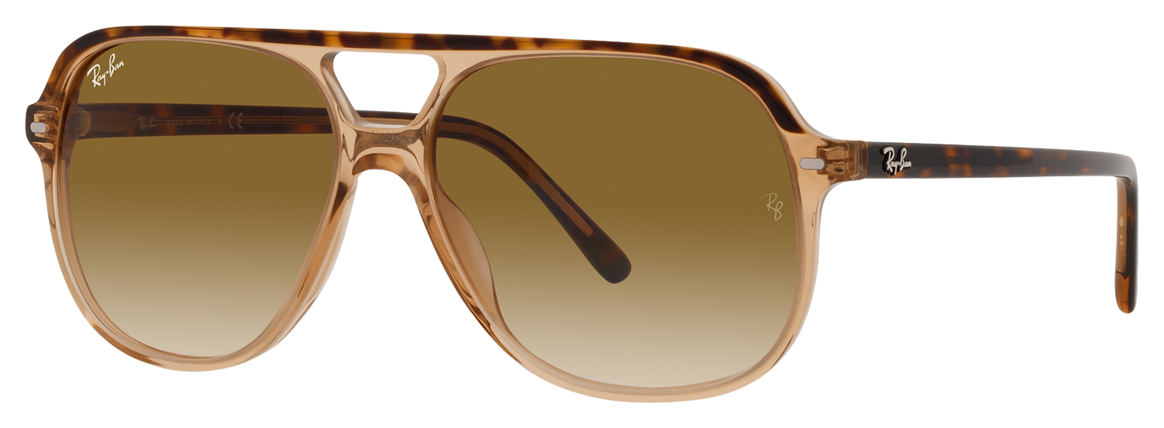 Ray-Ban Bill RB2198 Glass Gradient Sunglasses - Light Brown Gradient/Polished Havana - X-Small