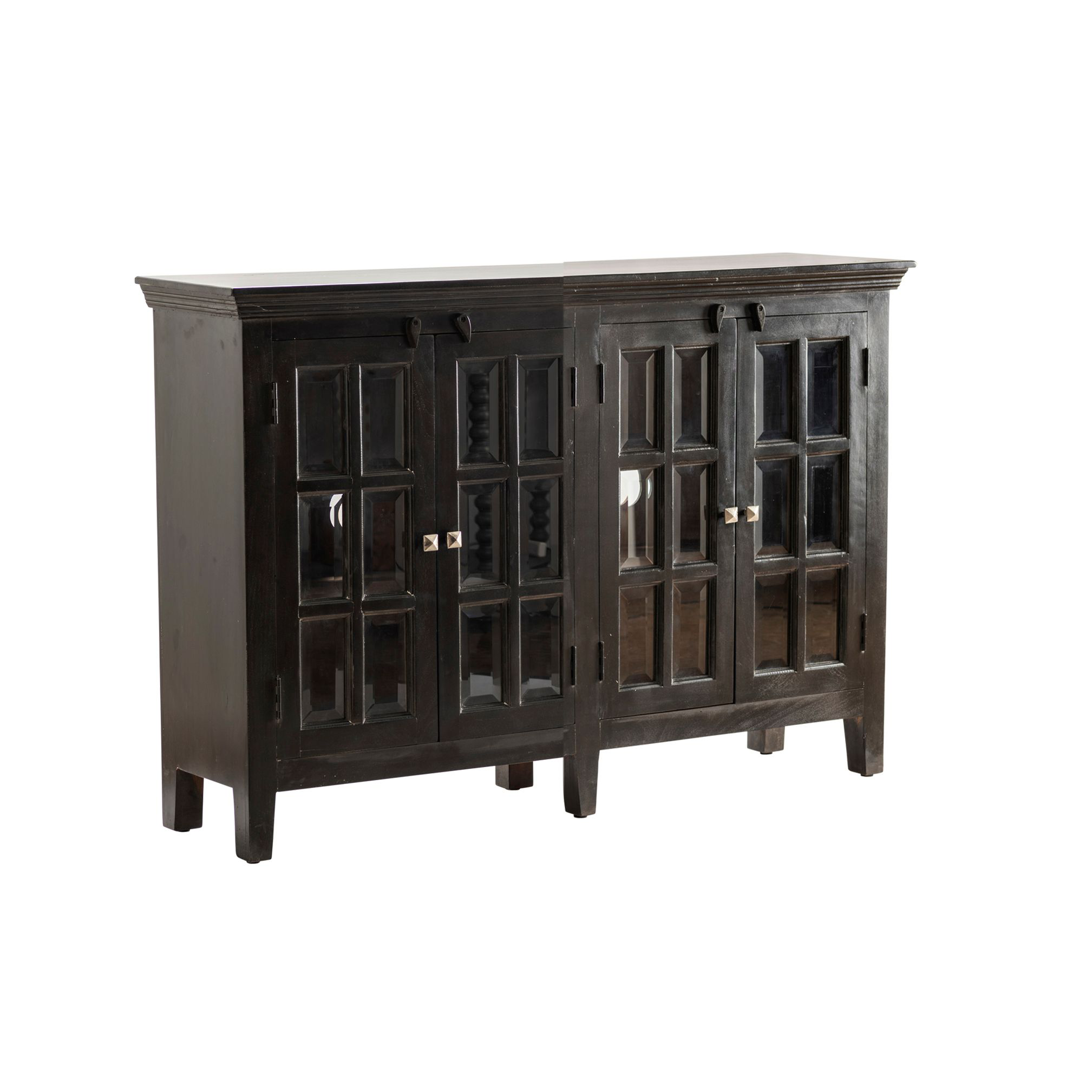 Crestview Collection 4-Door Window Pane Cabinet