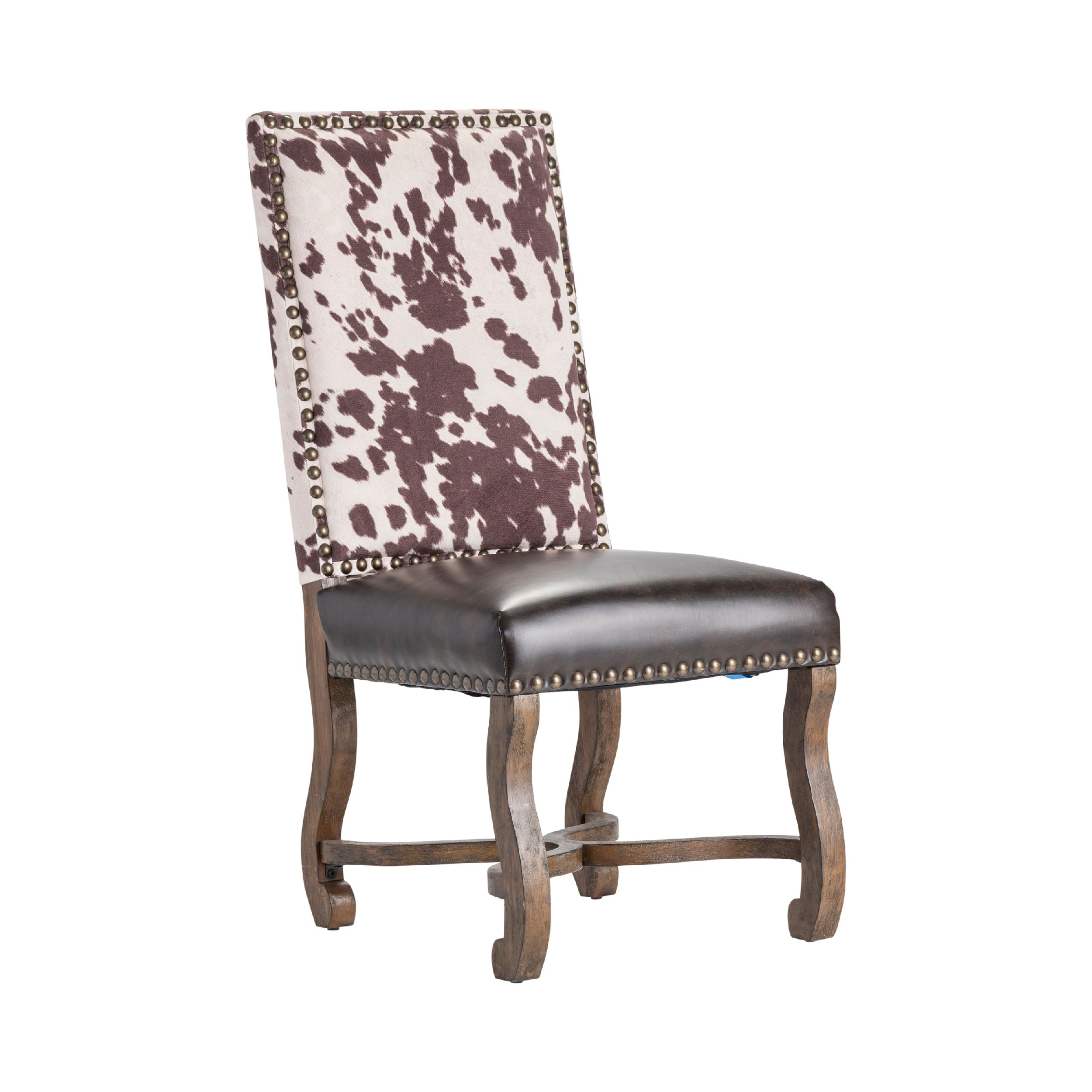 Crestview Collection Faux-Cowhide Side Chair