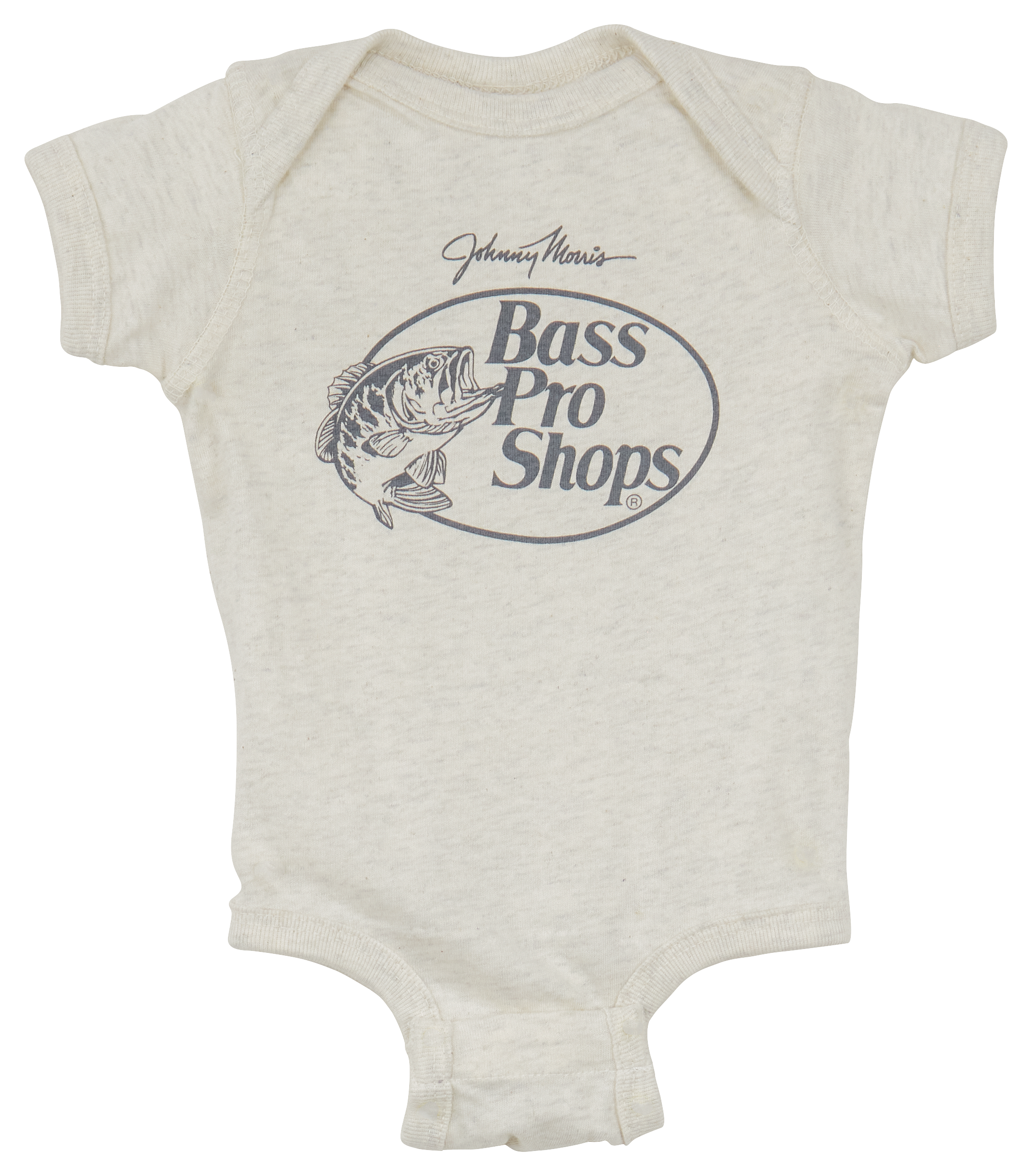 Image of Bass Pro Shops Original Logo Short-Sleeve Bodysuit for Baby Girls - Oatmeal - Newborn