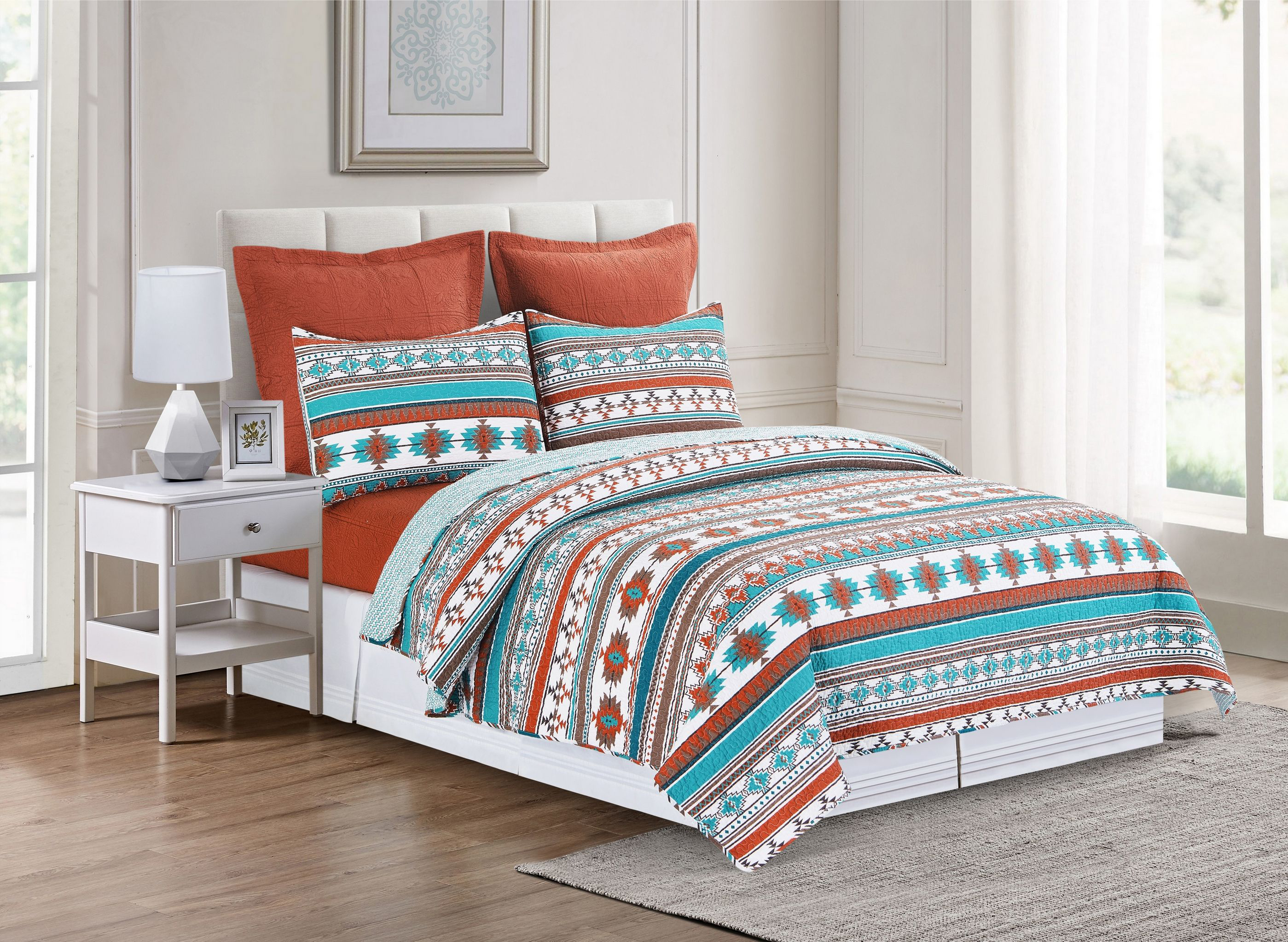 Image of C&ampF Home Aqua Valley Quilt Set - Full/Queen