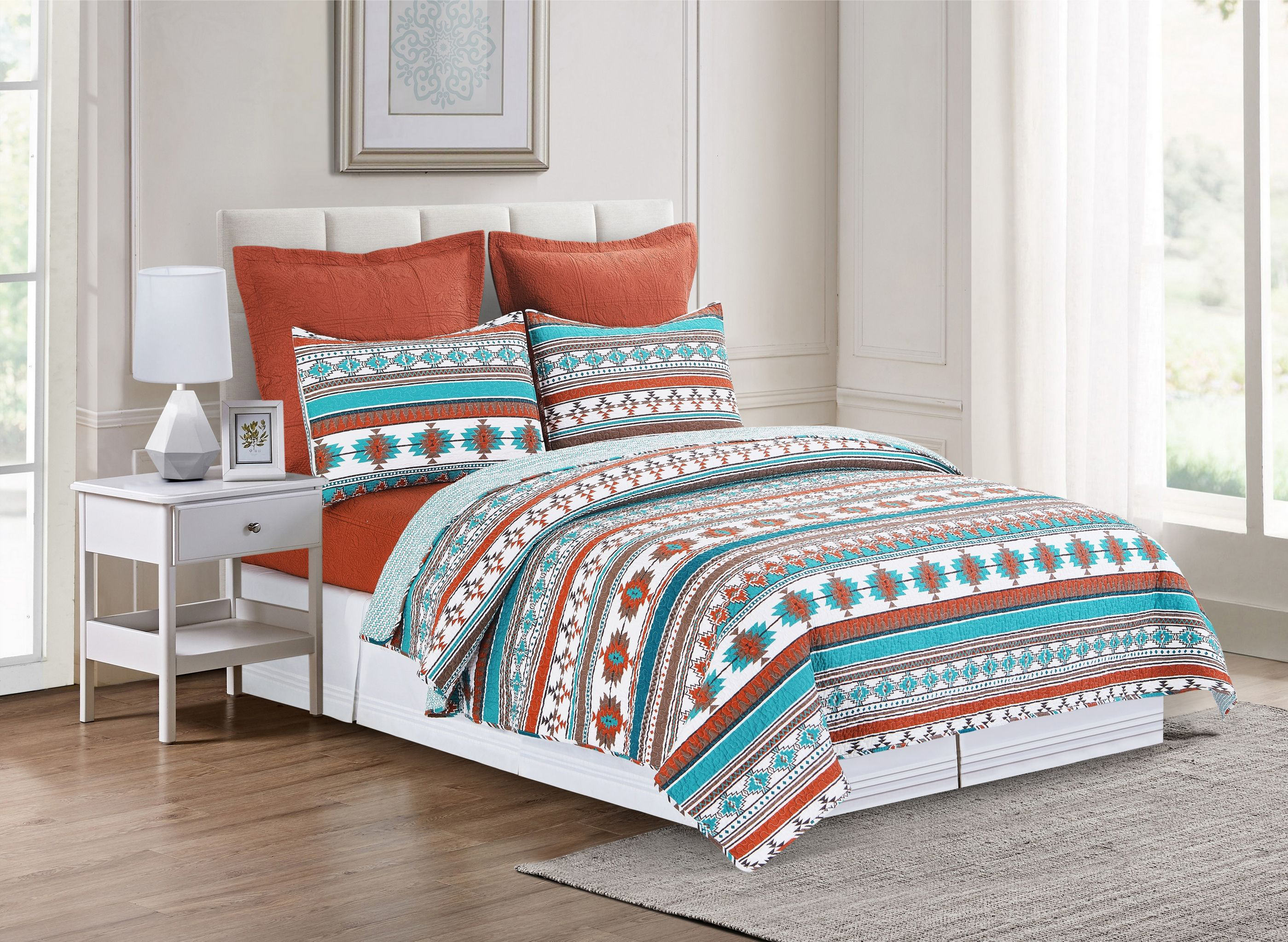 Image of C&ampF Home Aqua Valley Quilt Set - King