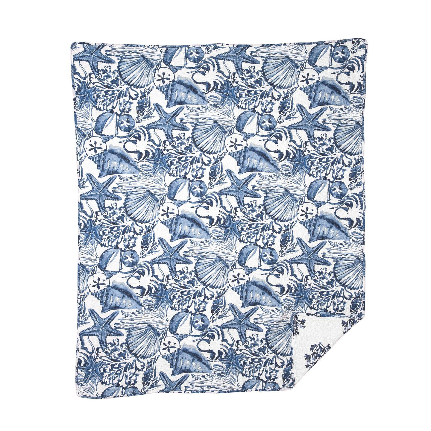 Image of C&ampF Home Blue Coast Shells Throw Blanket