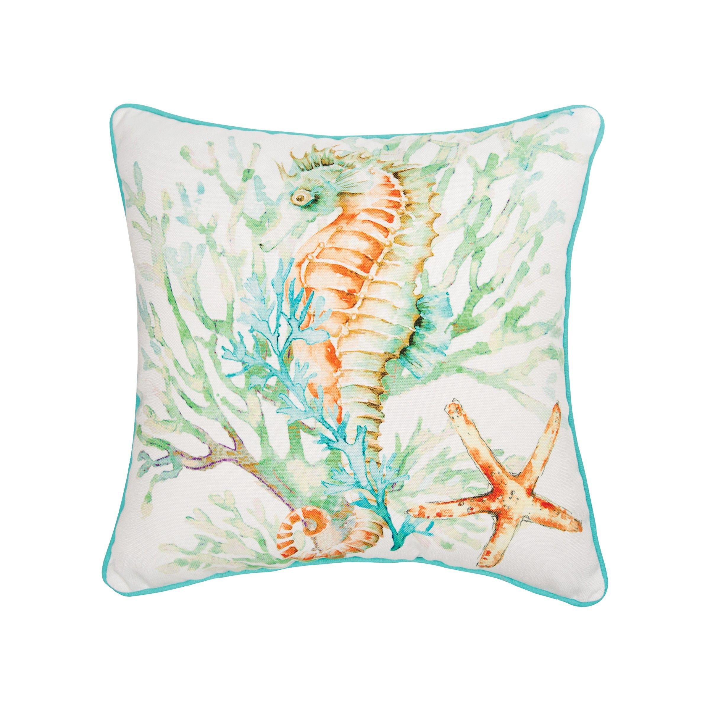 Image of C&ampF Home Chandler Cove Colorful Seahorse Decorative Pillow