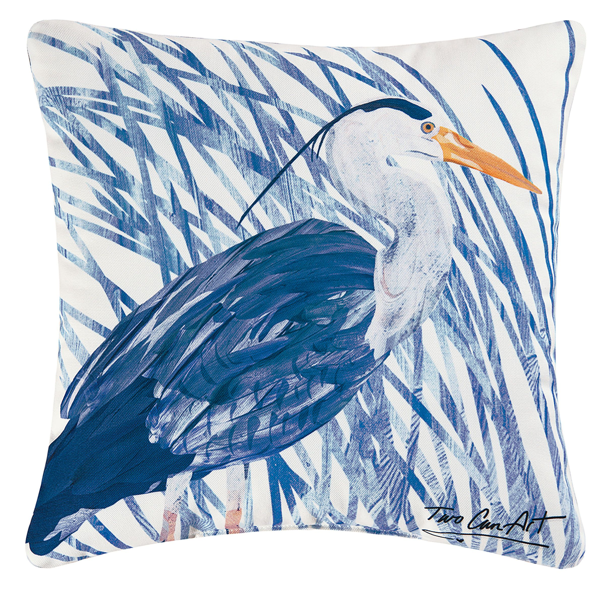 Image of C&ampF Home Blue Heron Decorative Pillow