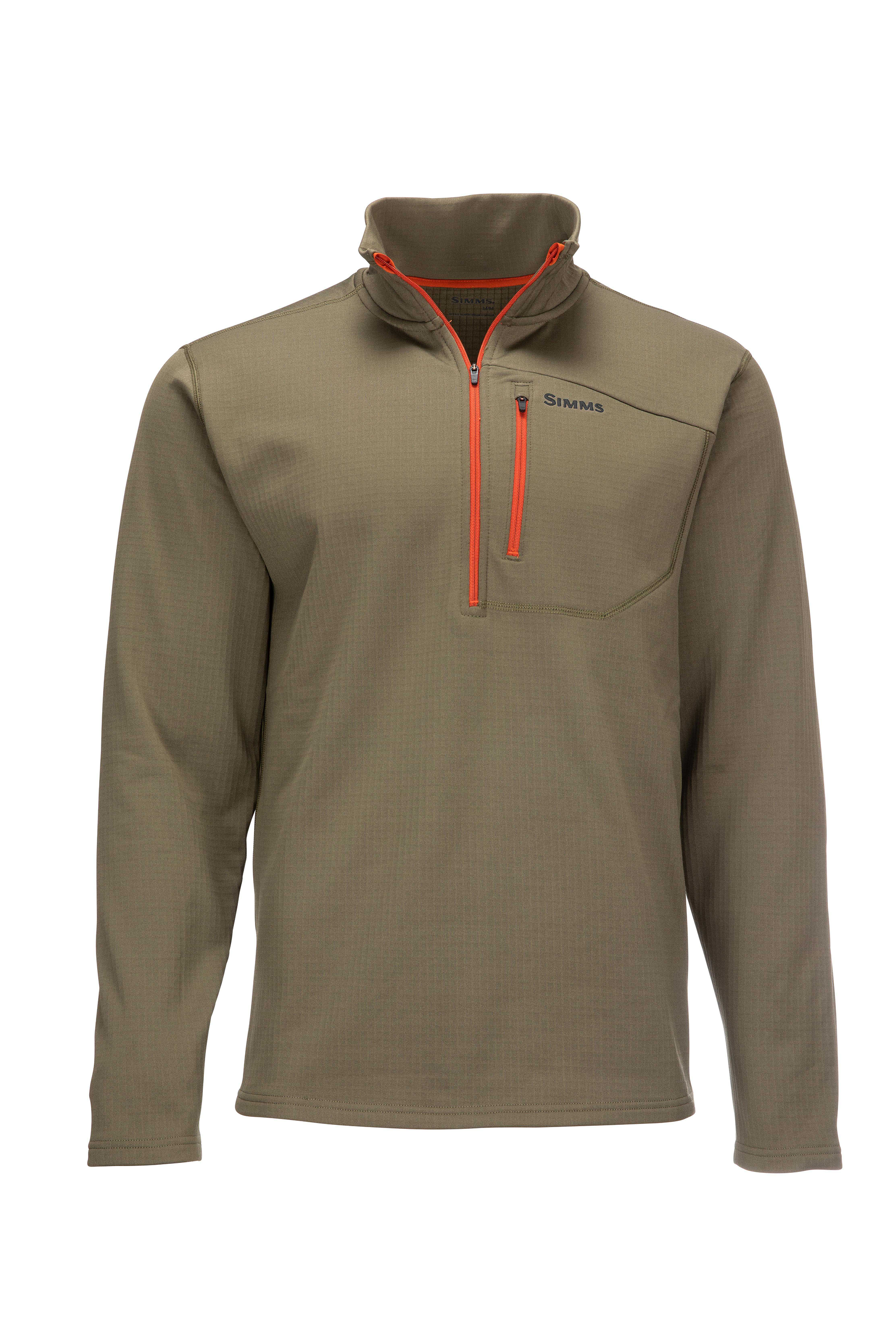 Image of Simms Thermal Midlayer Quarter-Zip Pullover for Men - Dark Stone - M