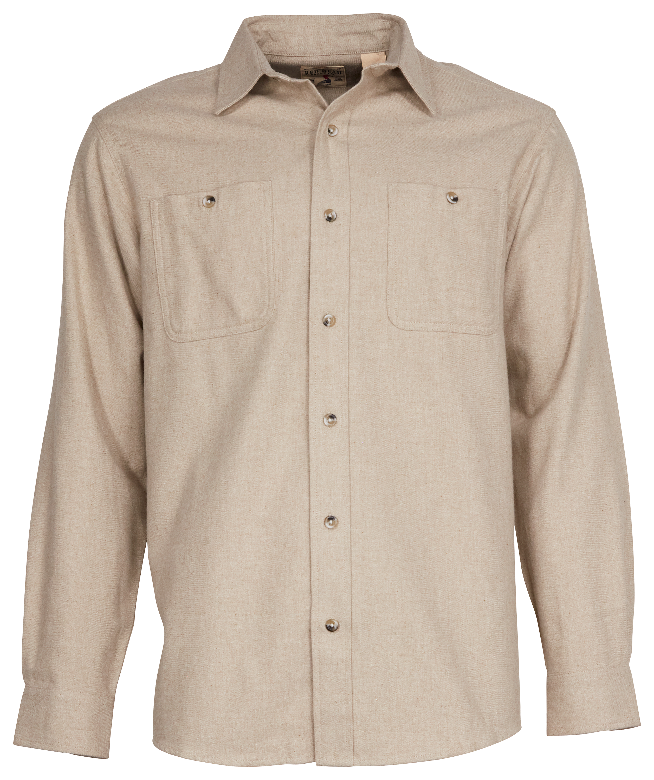 Image of RedHead Ozark Mountain Long-Sleeve Solid Flannel Shirt for Men - Oatmeal - 3XL