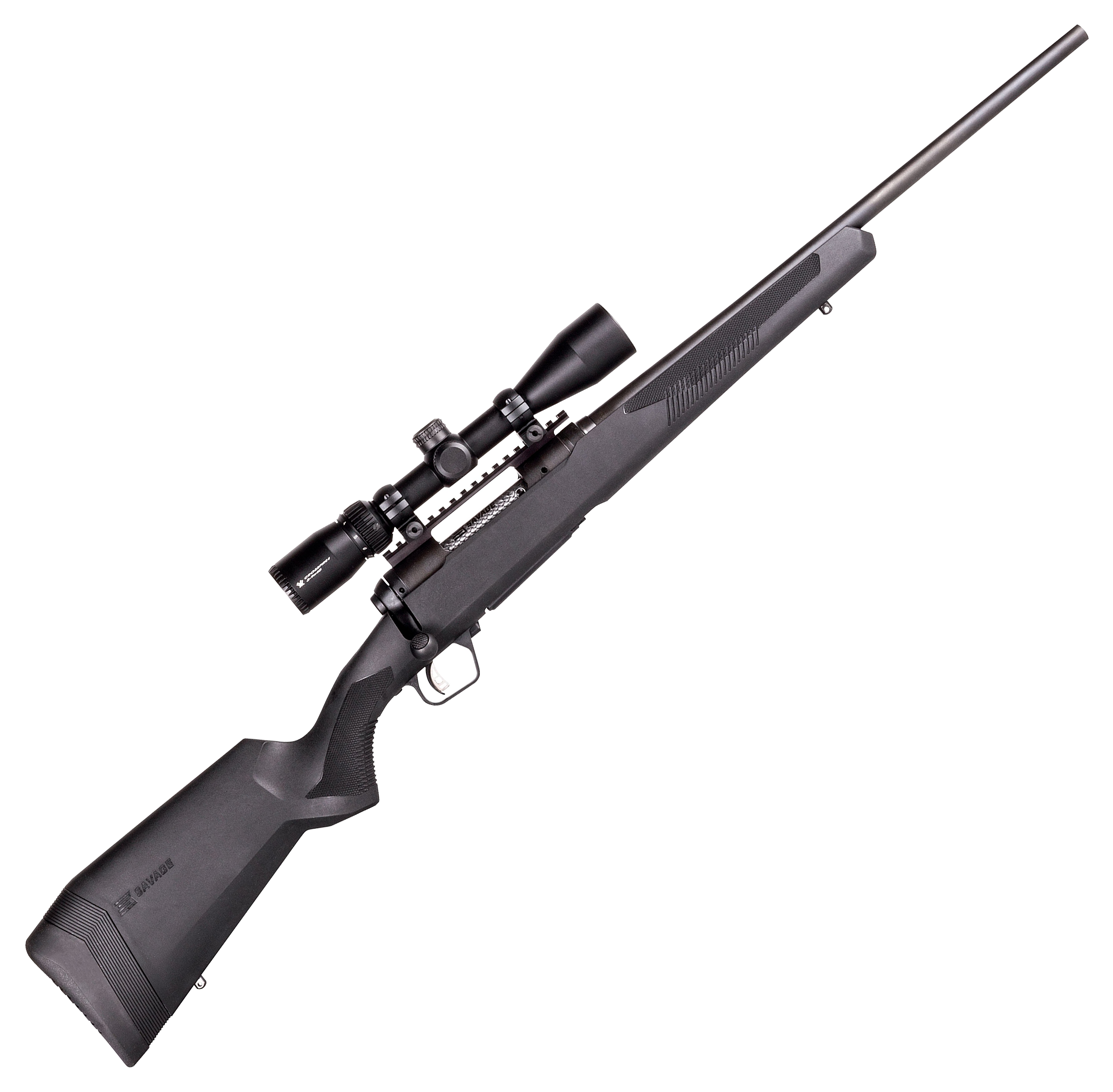 Image of Savage Arms 110 Apex Hunter XP Bolt-Action Rifle - .22-250 Rem - 20″ - Right - Matte Black - Black Synthetic - 4 + 1