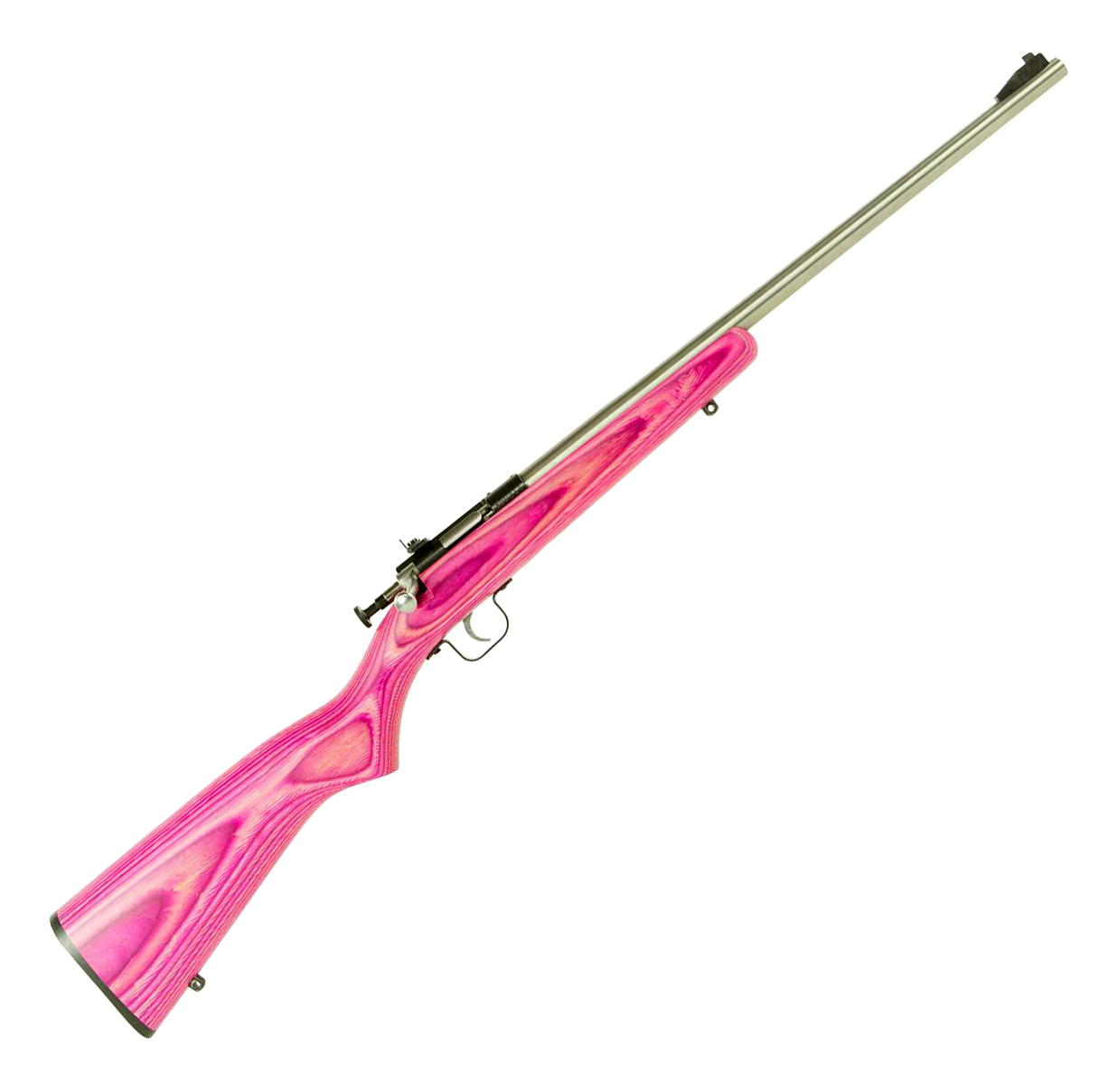 Keystone Sporting Arms Crickett SingleShot Rimfire Rifle with Laminate Stock  22 Long Rifle  Stainless  Pink Laminate
