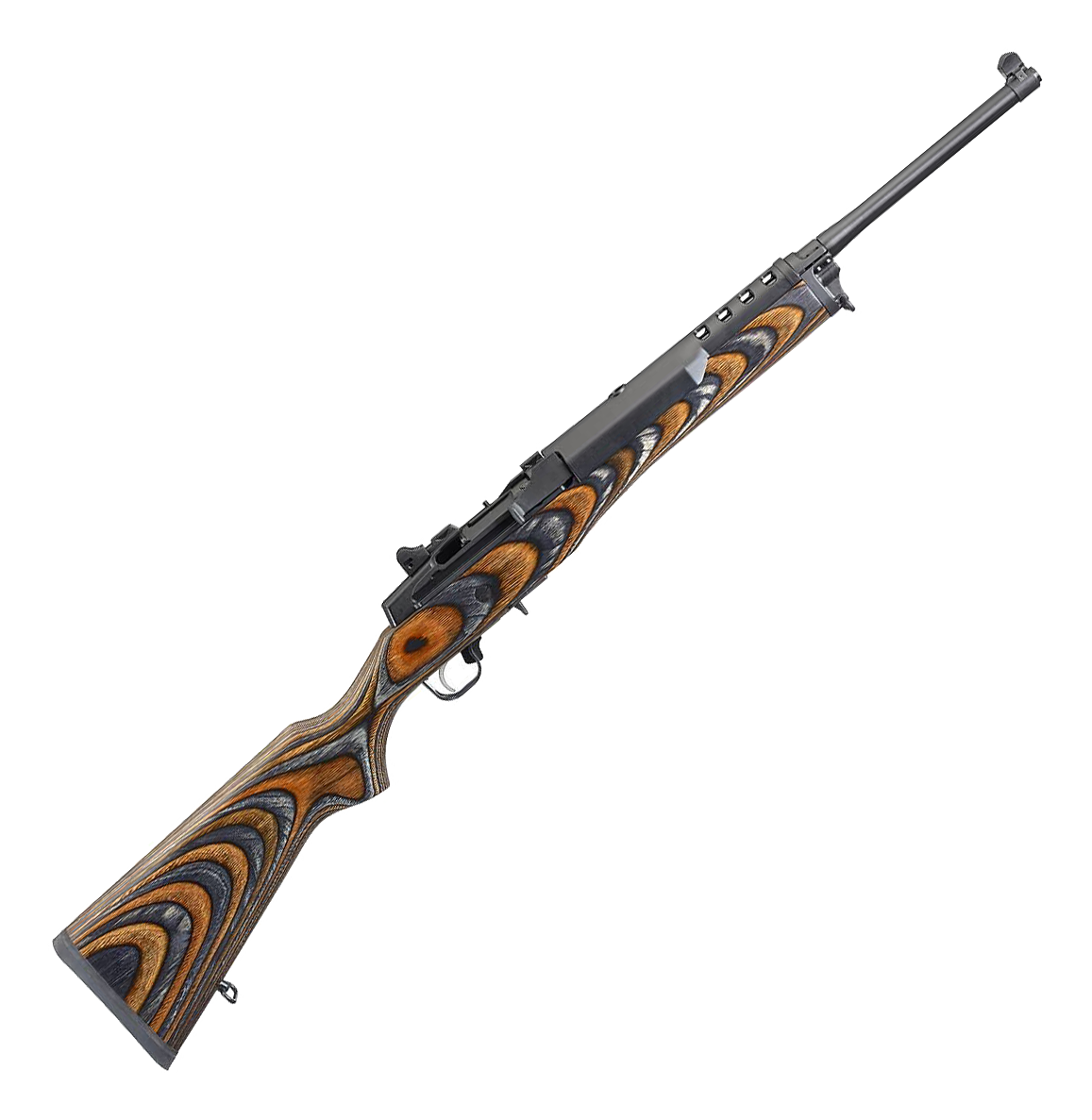 Image of Ruger Mini-14 Ranch Semi-Auto Rifle - Blue - Brown/Black Chevron Laminate