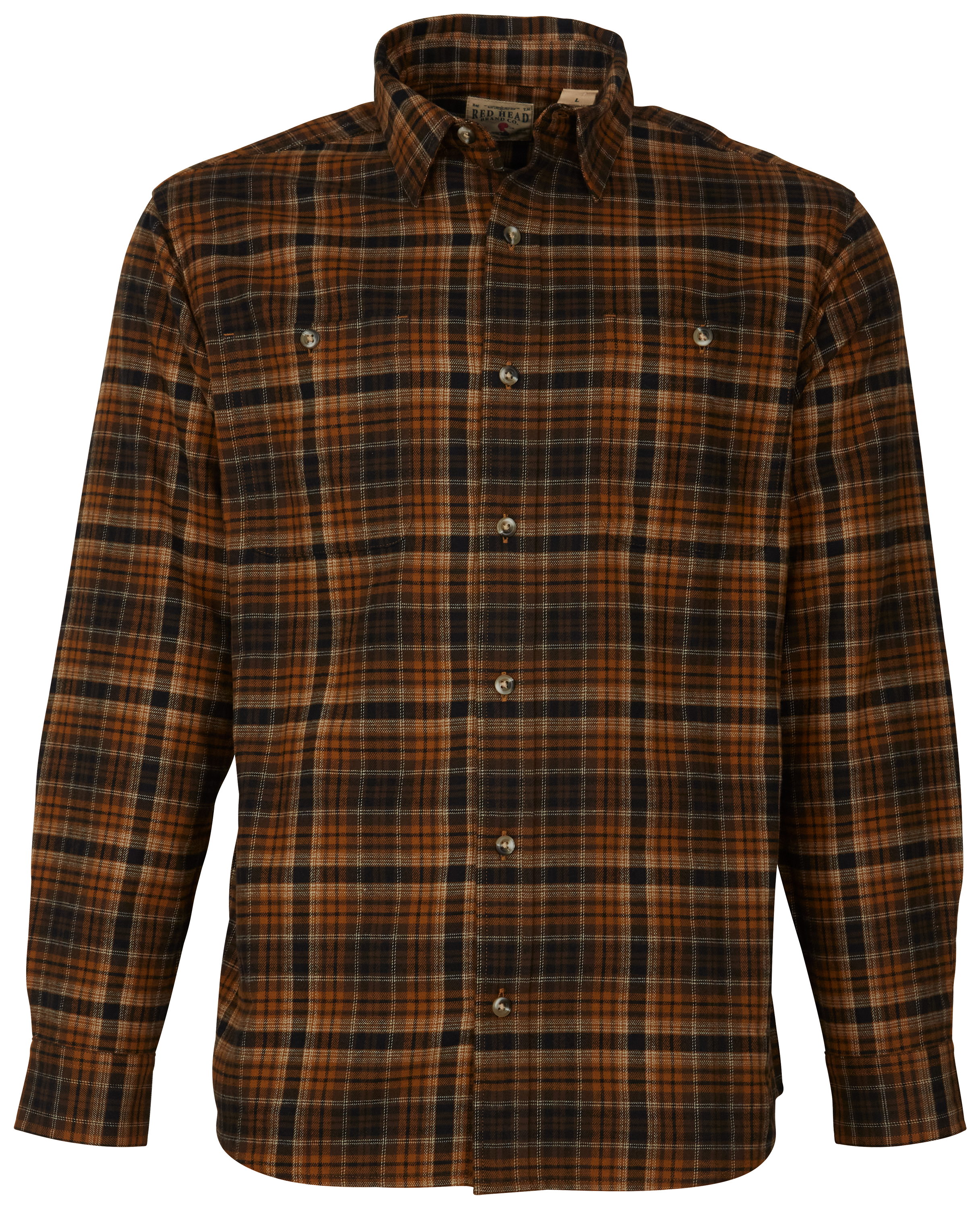 Image of RedHead Ozark Mountain Flannel Long-Sleeve Button-Down Shirt for Men - Brown - 2XL